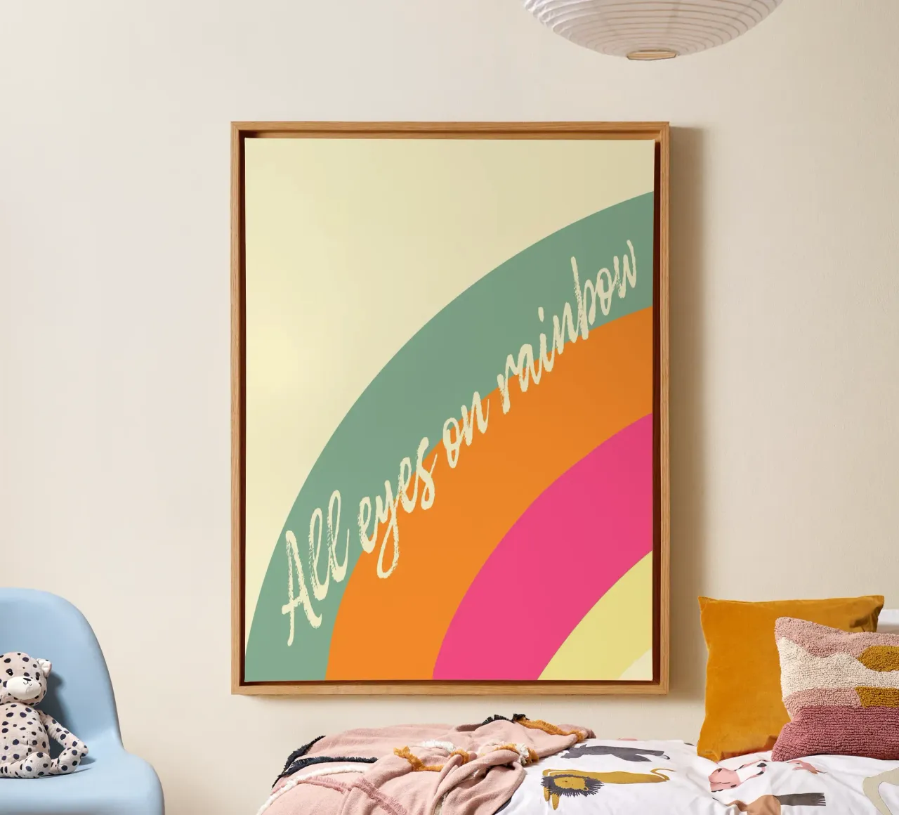 All eyes on rainbow - bunte Farben auf Regenbogen tela con Cornice a cassetta da Schoenigkeiten