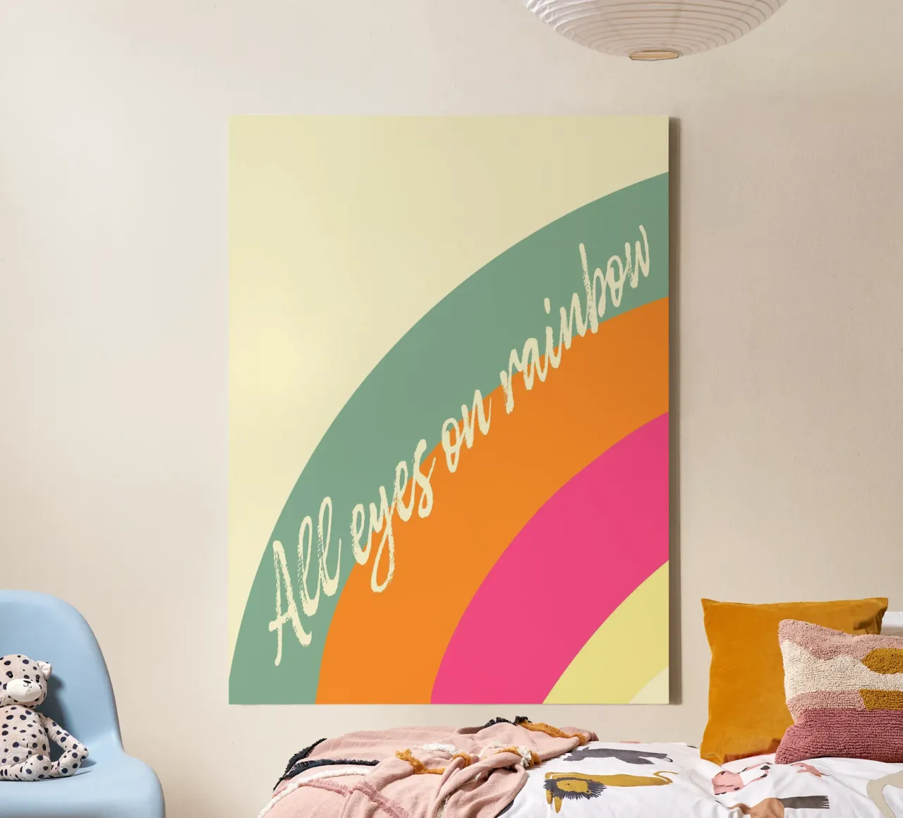 All eyes on rainbow - bunte Farben auf Regenbogen tela con Cornice a cassetta da Schoenigkeiten