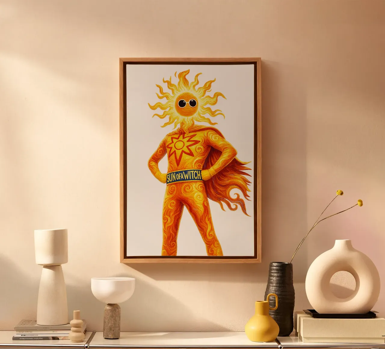 SUN OF A WITCH tela con Cornice a cassetta da Vintage Van Gogh