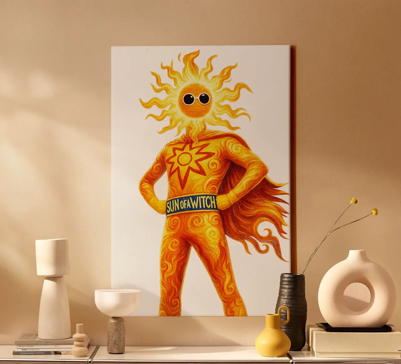 SUN OF A WITCH tela con Cornice a cassetta da Vintage Van Gogh