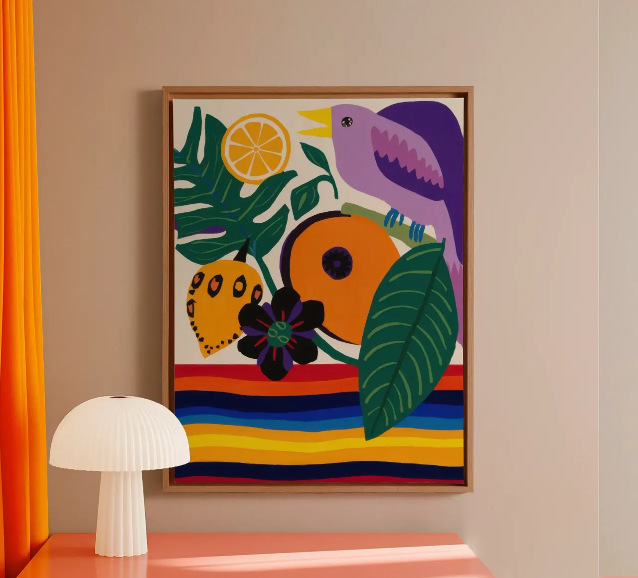 Rainbow Rhythm and Song canvas with Floater frame by Autumn Season