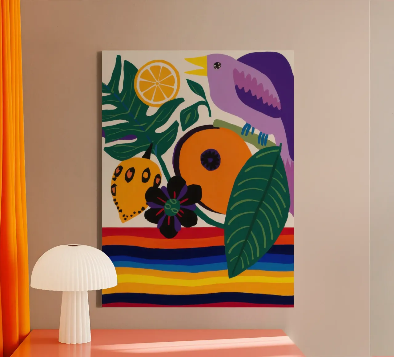 Rainbow Rhythm and Song canvas with Floater frame by Autumn Season