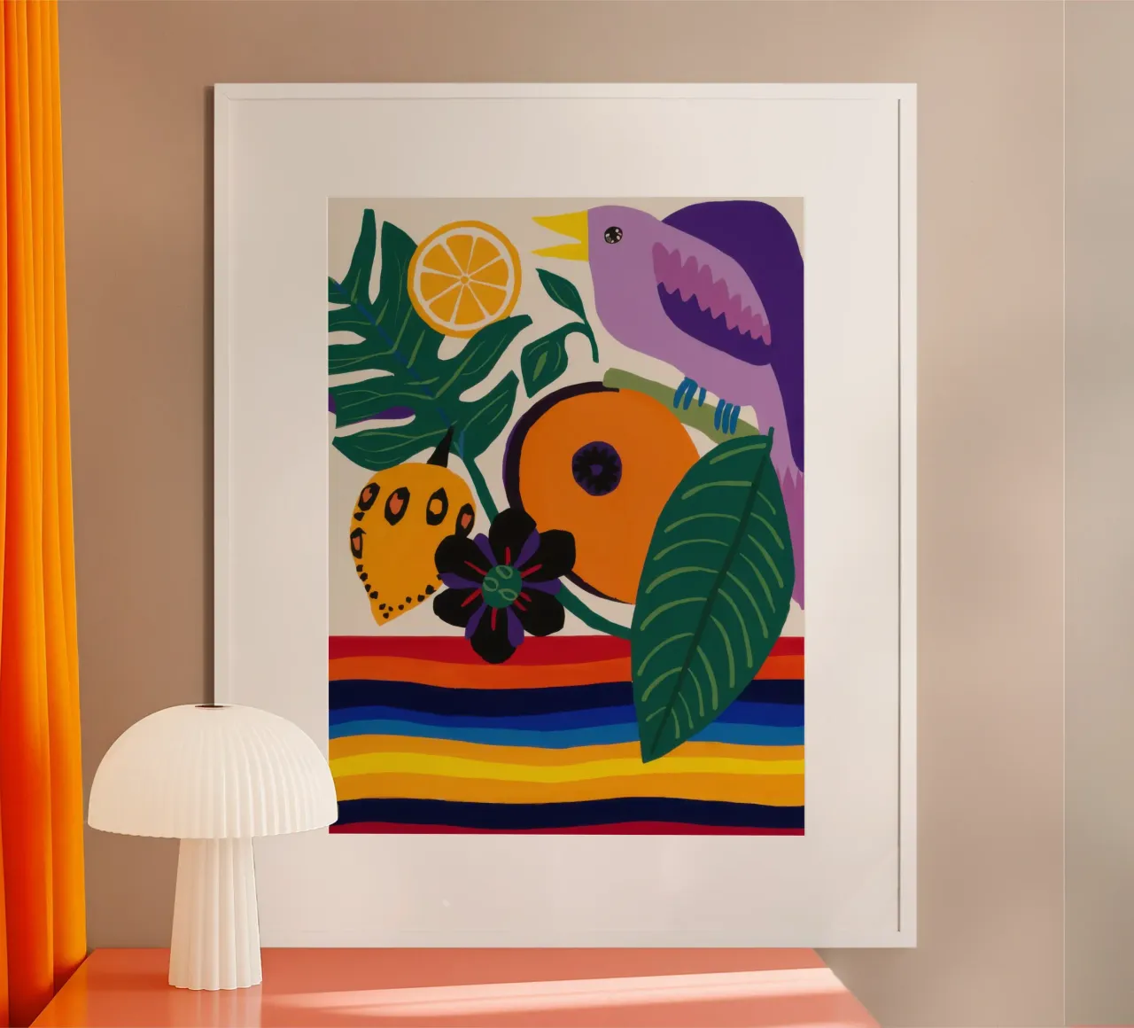 Ritmo e canto dell'arcobaleno poster con telaio in alluminio da Autumn Season