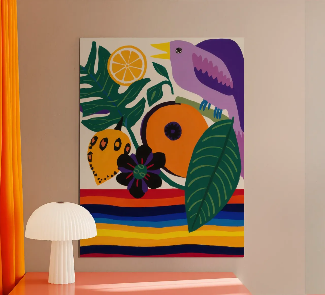 Ritmo e canto dell'arcobaleno poster con telaio in alluminio da Autumn Season