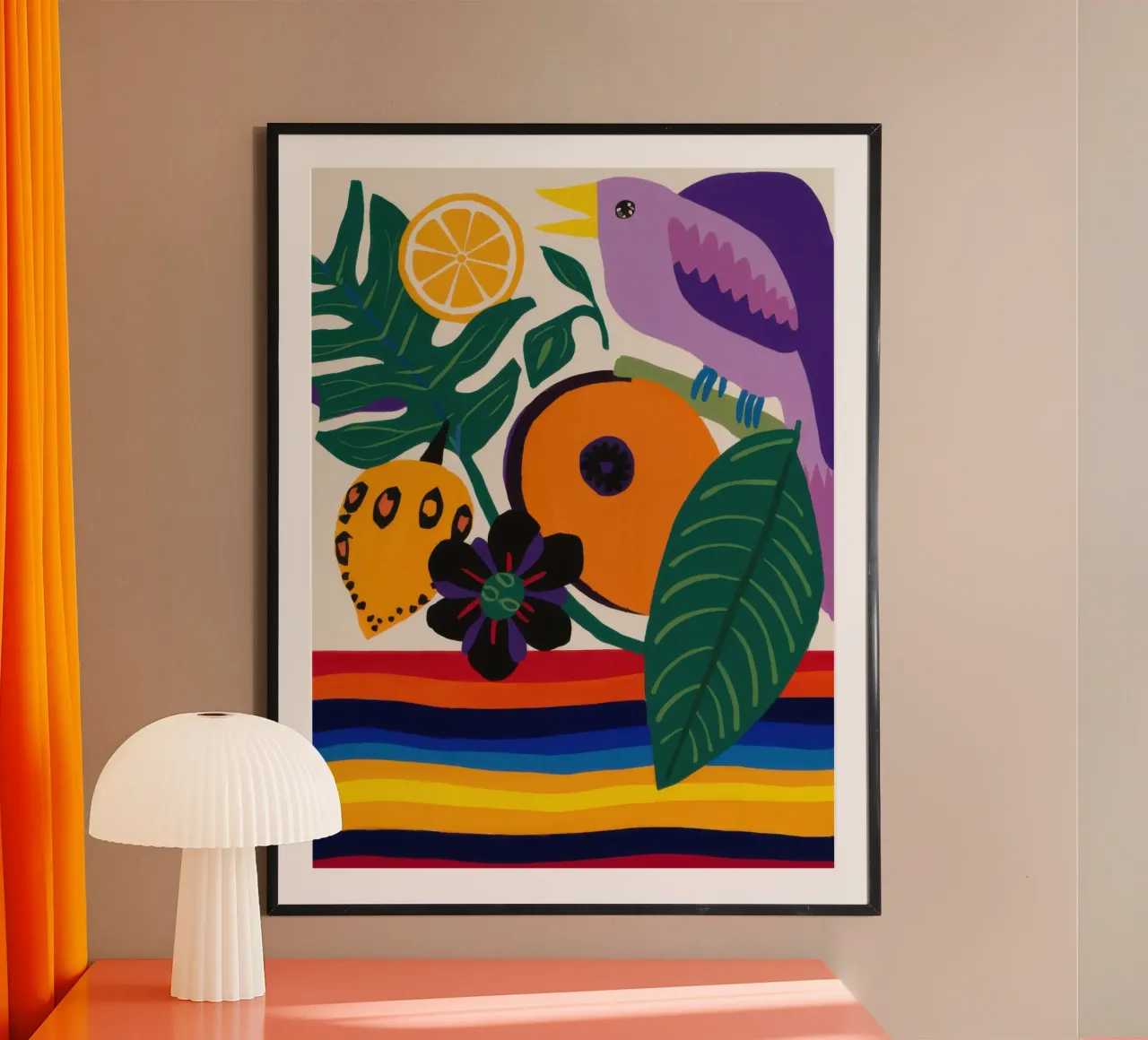 Ritmo e canto dell'arcobaleno poster con telaio in alluminio da Autumn Season