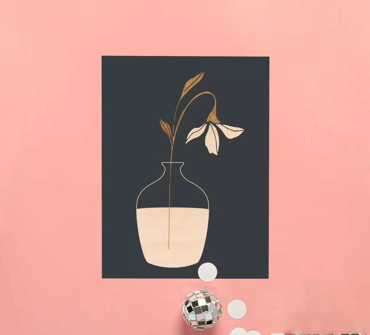 Minimal Abstract Art Vase Flower 3 sticker by ThingDesign