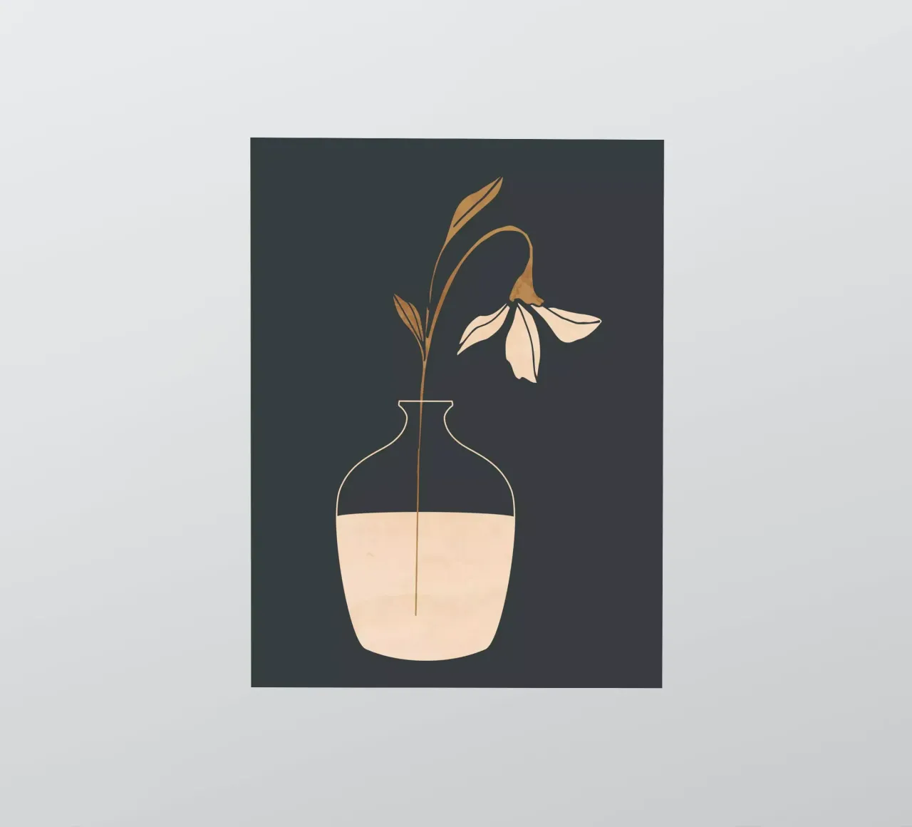 Minimal Abstract Art Vase Flower 3 sticker by ThingDesign