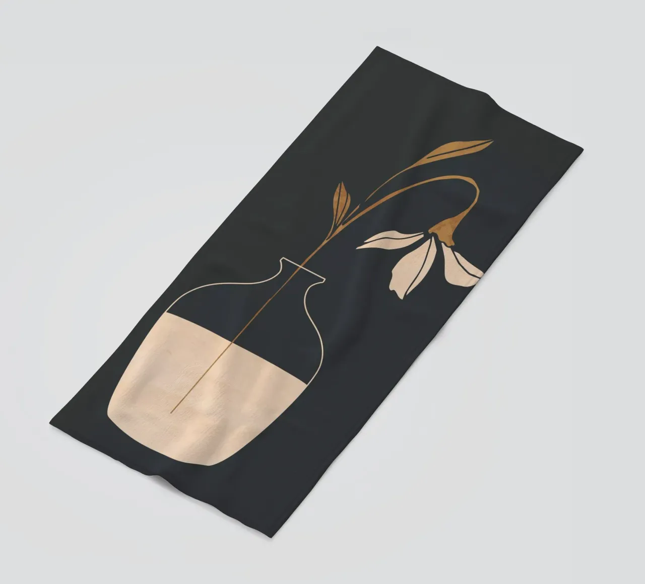 Vaso d'arte astratta minimale Fiore 3 telo mare da ThingDesign