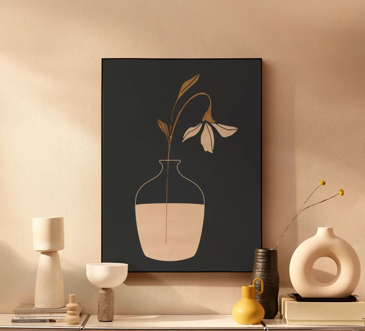 Minimal Abstract Art Vase Flower 3 acrylic glass by ThingDesign