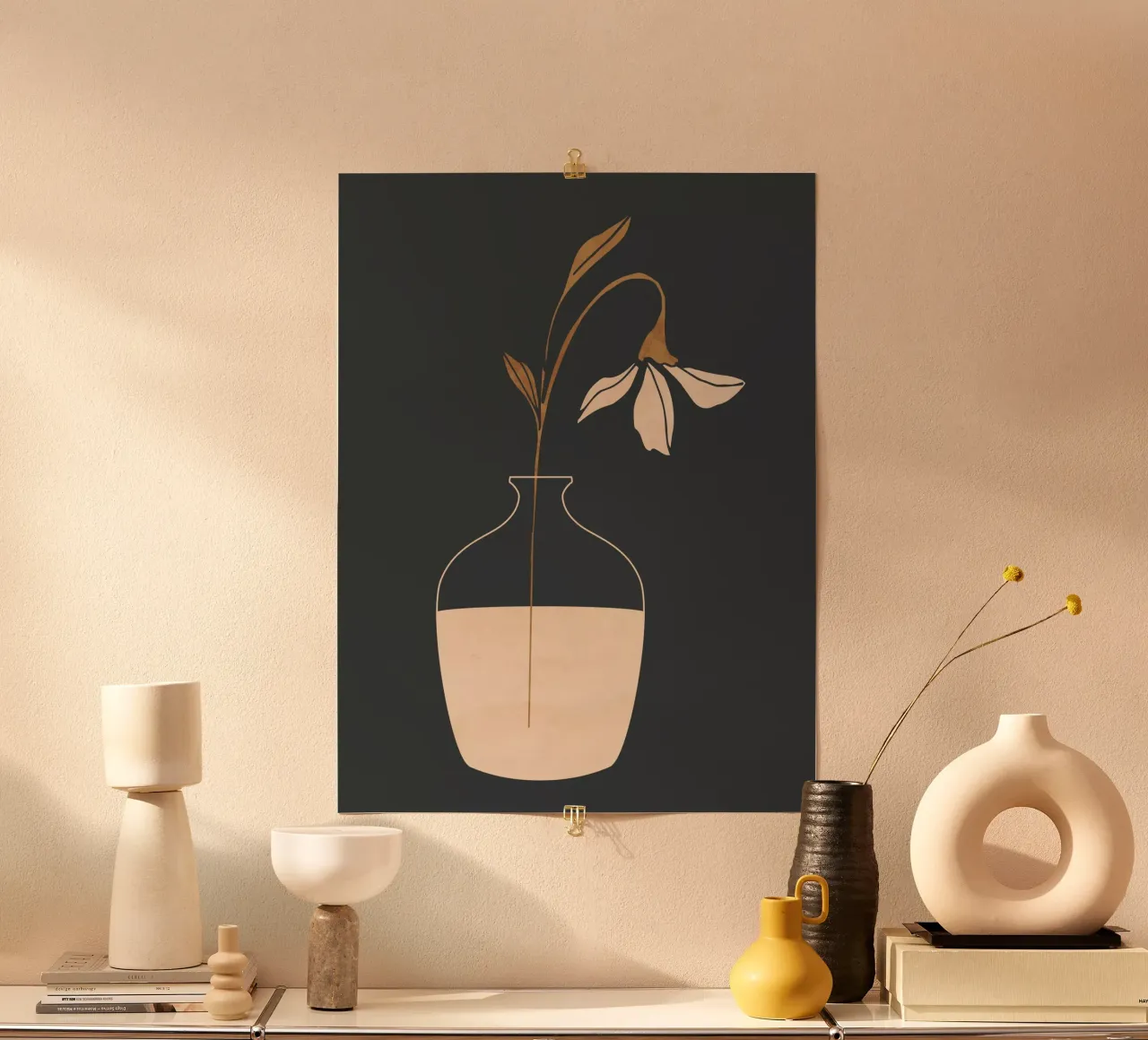 Minimal Abstract Art Vase Flower 3 hahnemühle by ThingDesign
