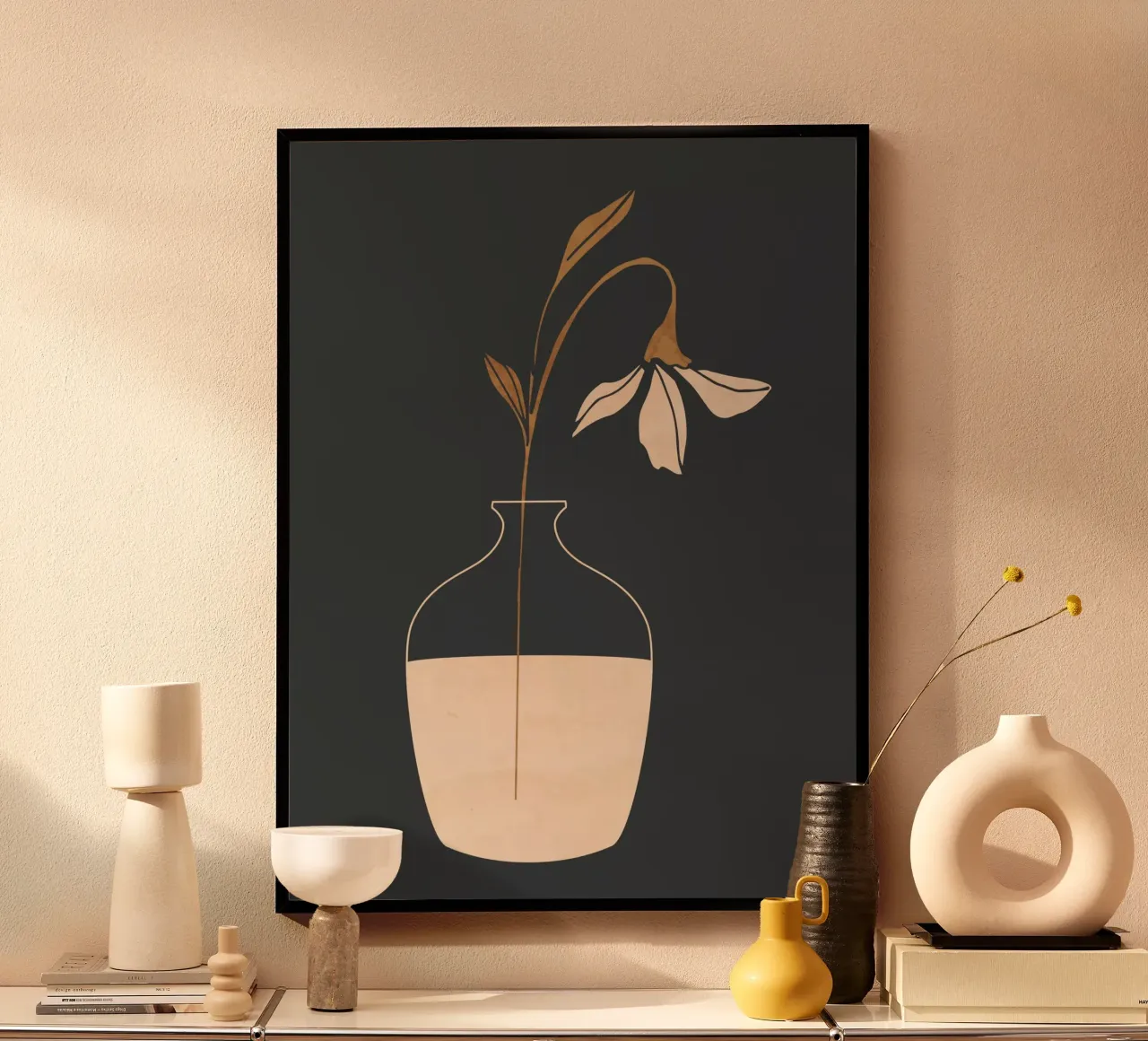 Minimal Abstract Art Vase Flower 3 hahnemühle by ThingDesign