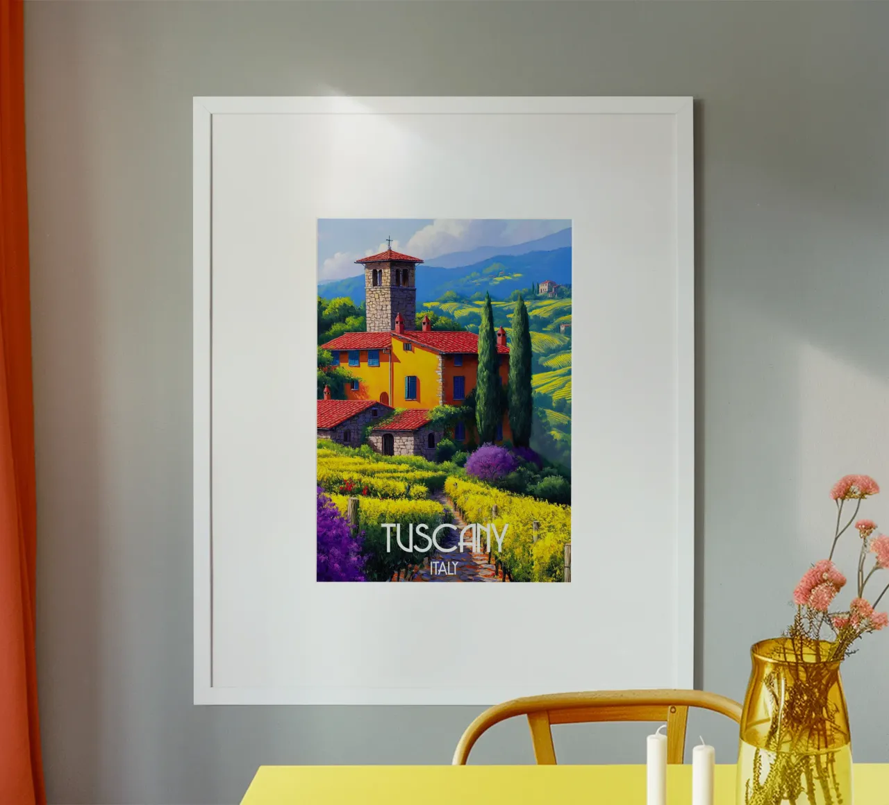 Visitare la Toscana poster con telaio in plastica da Fleur de Lys