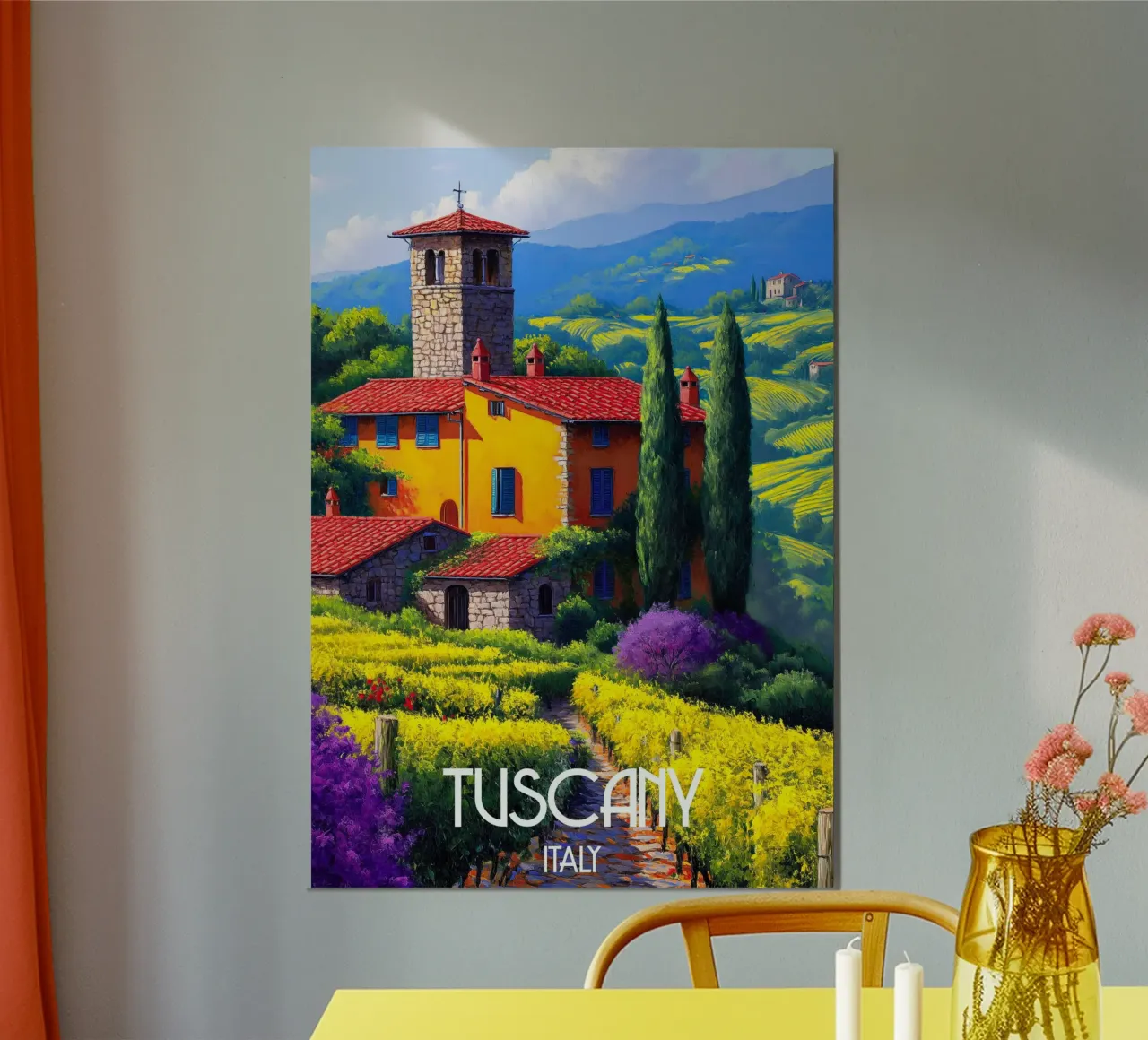 Visitare la Toscana poster con telaio in plastica da Fleur de Lys