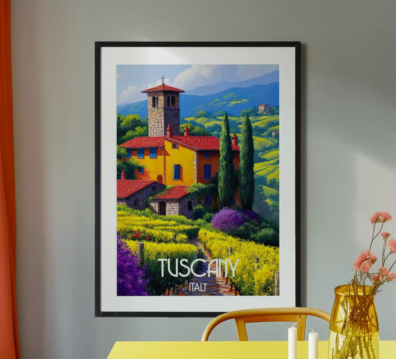 Visitare la Toscana poster con telaio in plastica da Fleur de Lys