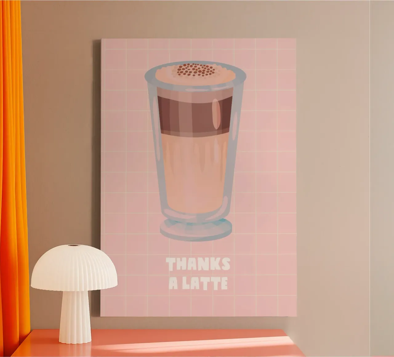 Thanks a Latte tela con Cornice a cassetta da Attaboy Dsgn