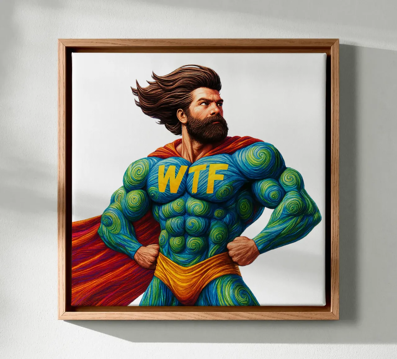 WTF MAN tela con Cornice a cassetta da Vintage Van Gogh