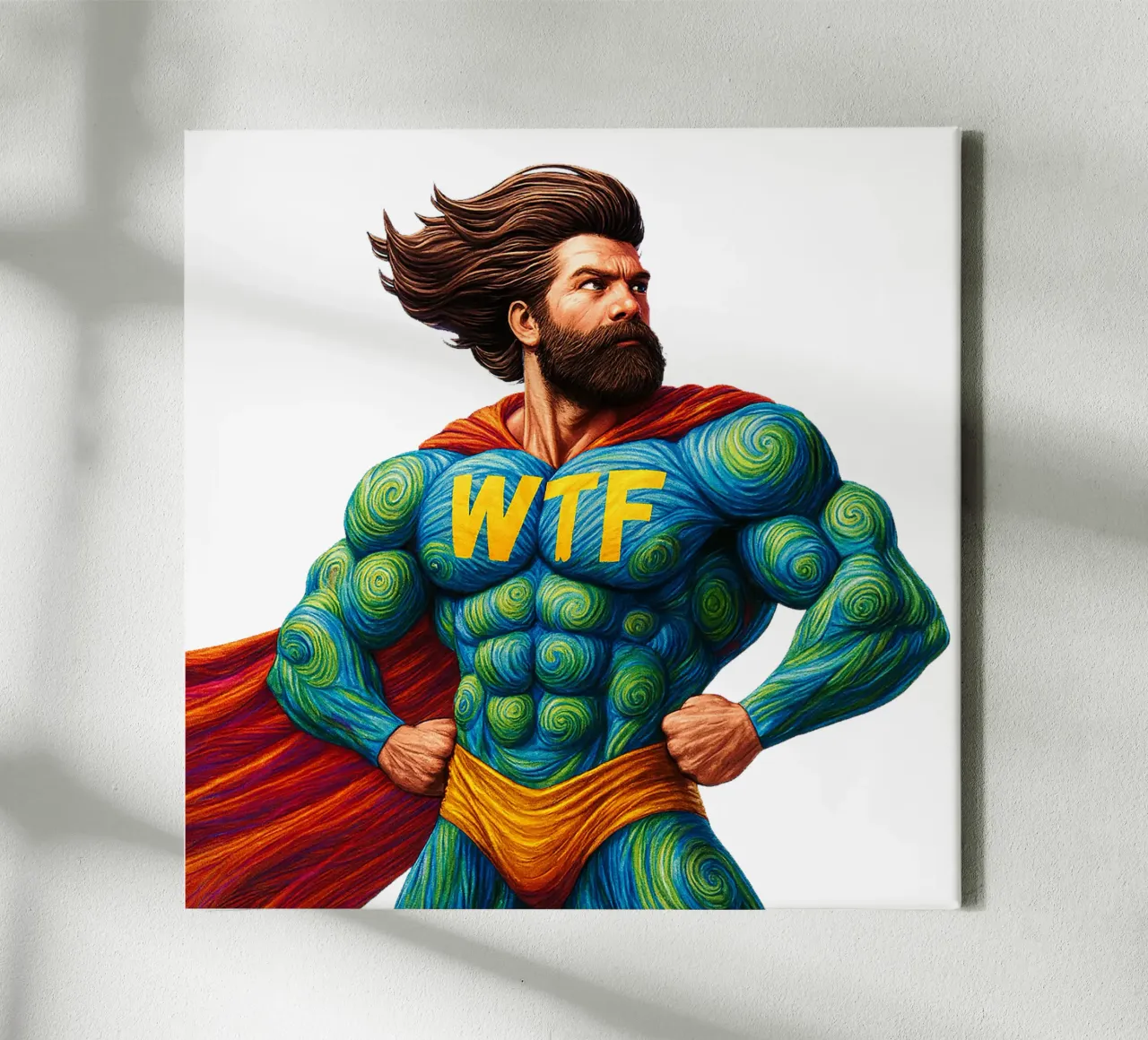 WTF MAN tela con Cornice a cassetta da Vintage Van Gogh