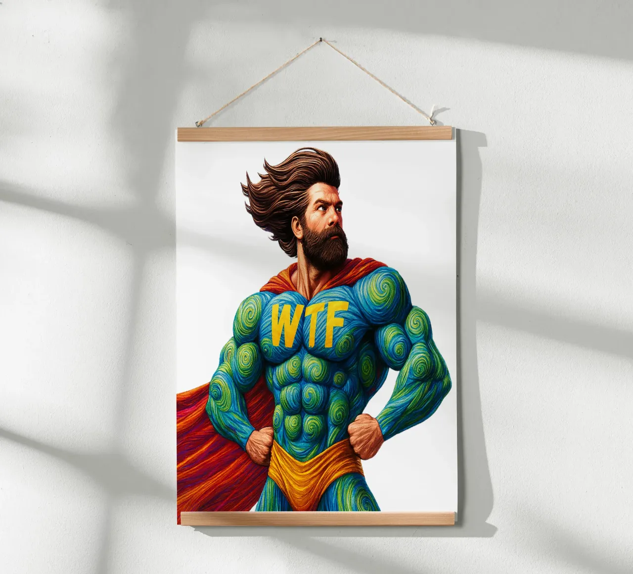 WTF MAN poster con telaio in plastica da Vintage Van Gogh