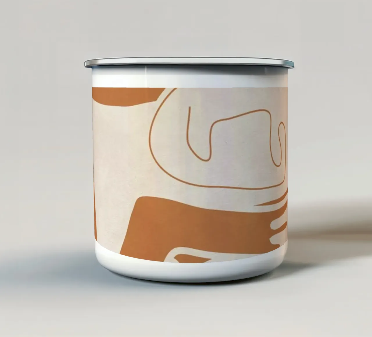 Abstracte kunst figuur emaille mok van ThingDesign