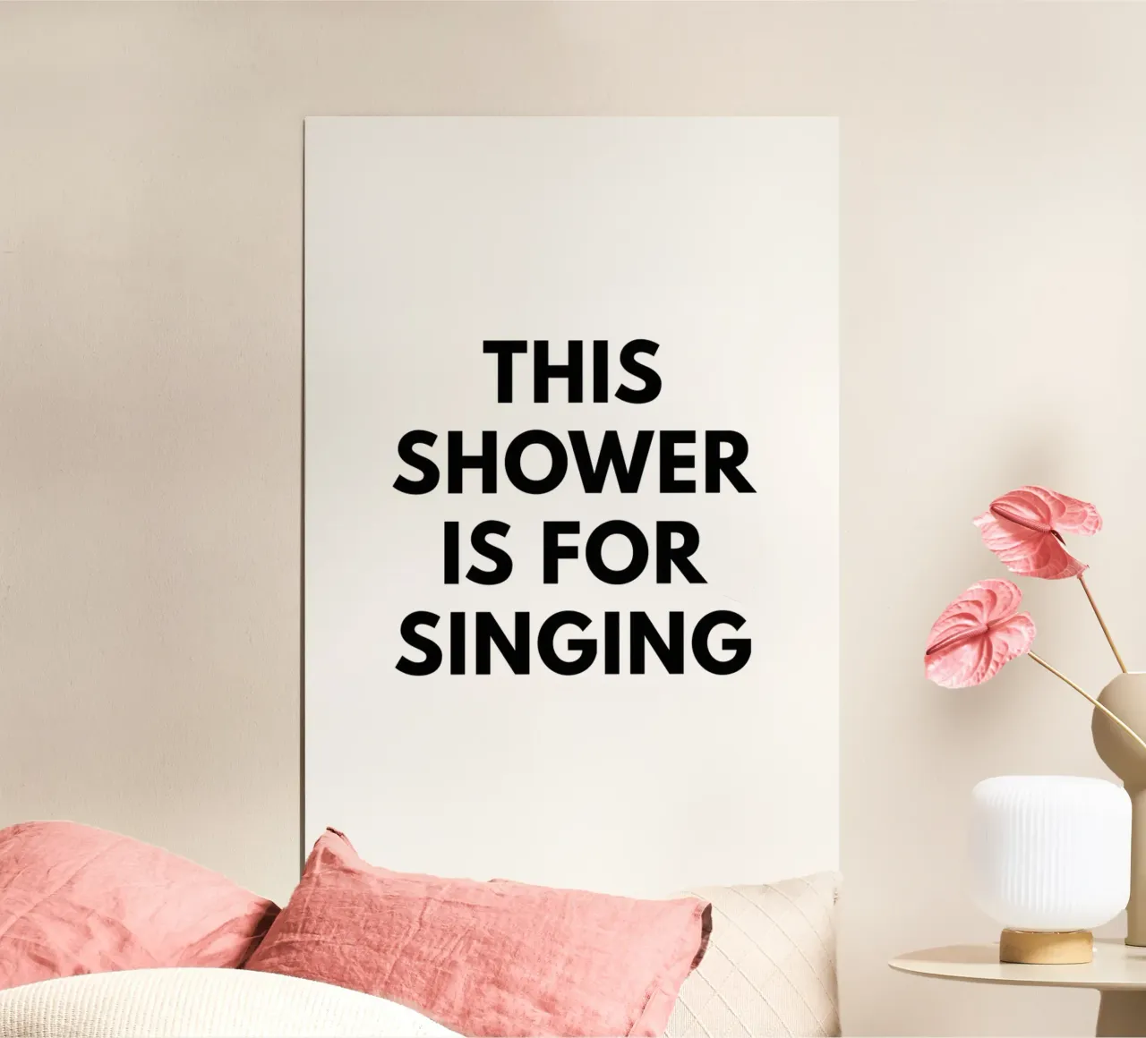 Questa doccia è per cantare poster con telaio in plastica da Typo Designs