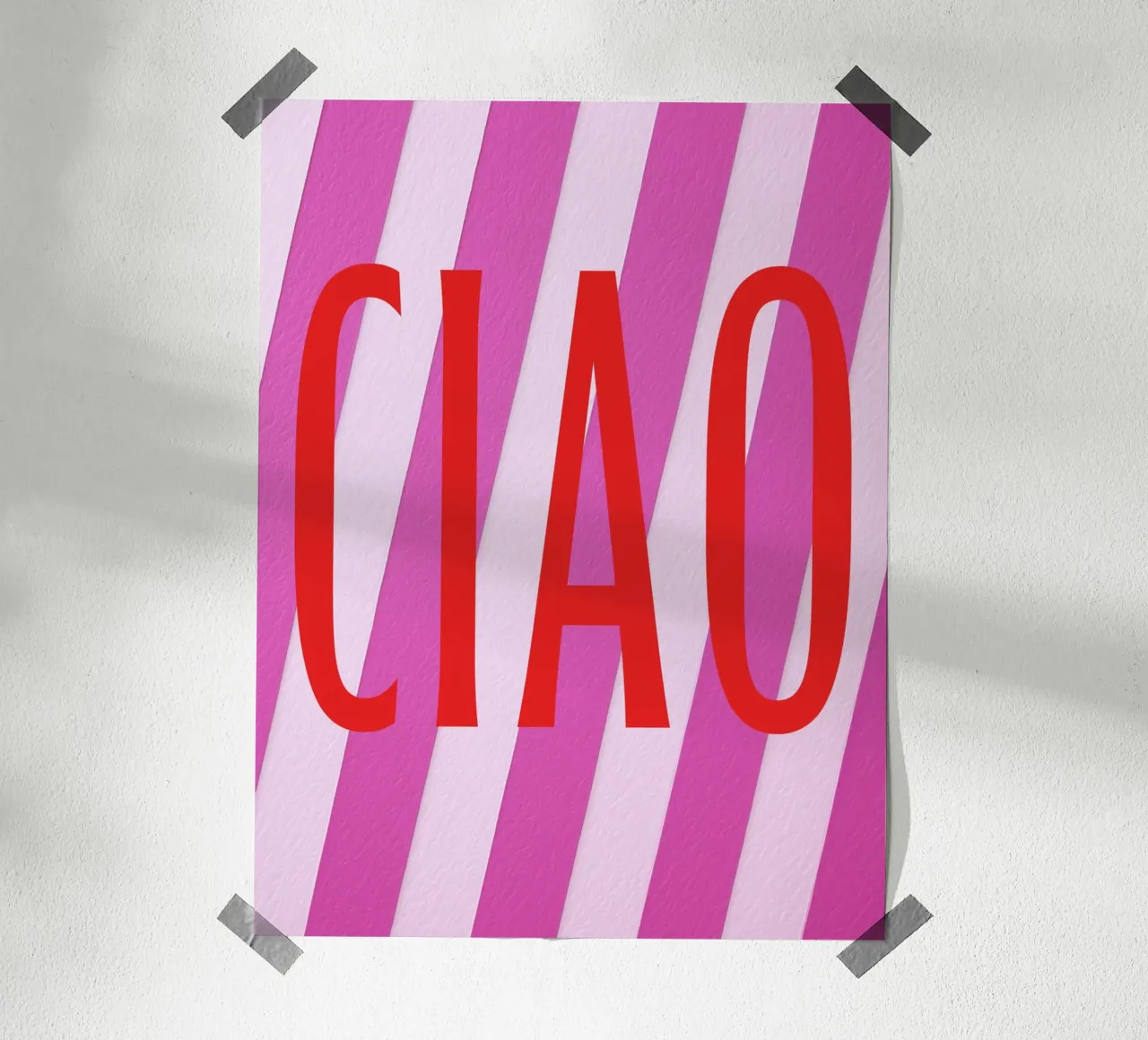 Ciao, bis calvo poster con telaio in legno da Carinaprint