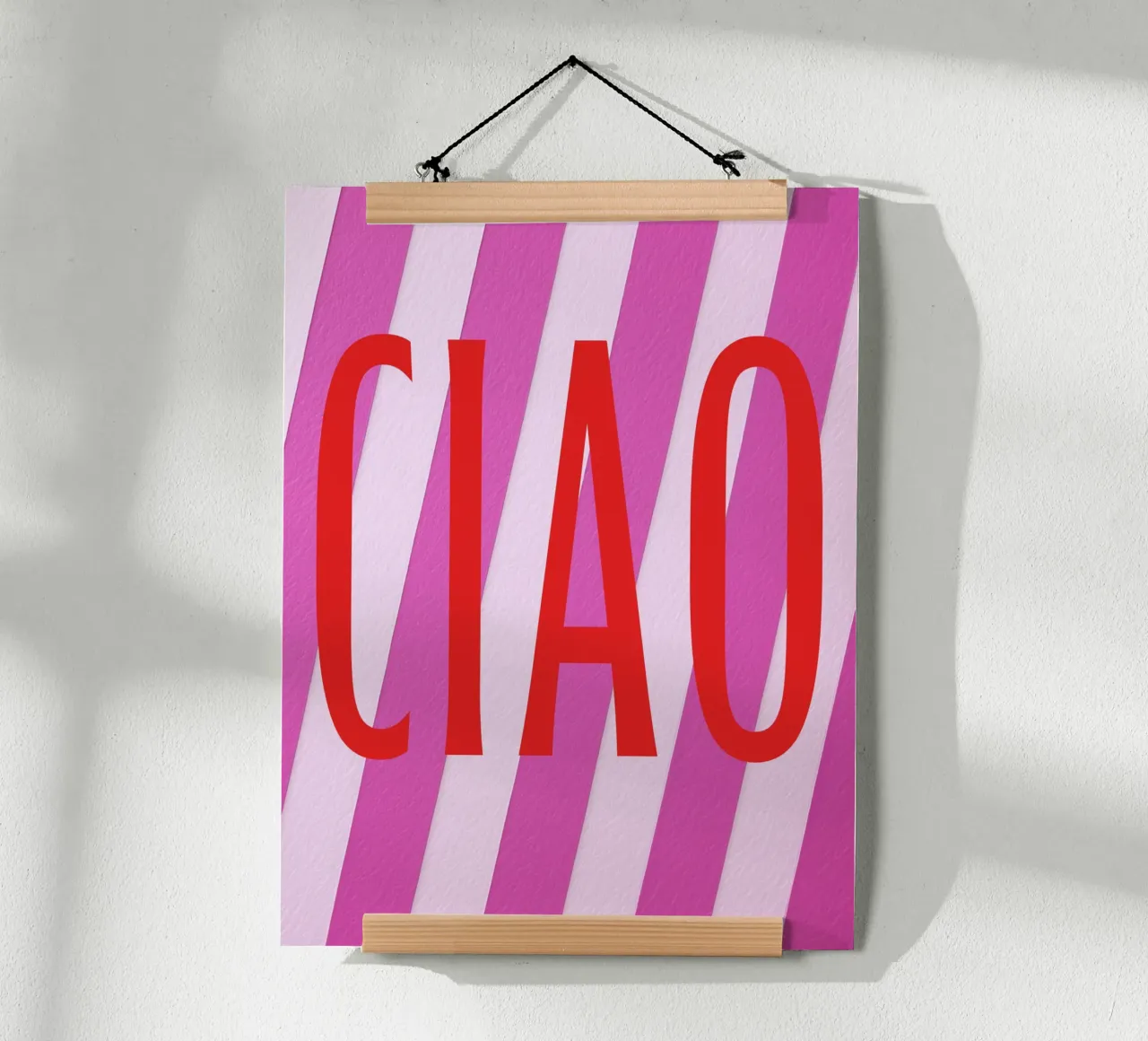 Ciao, bis calvo poster con telaio in legno da Carinaprint