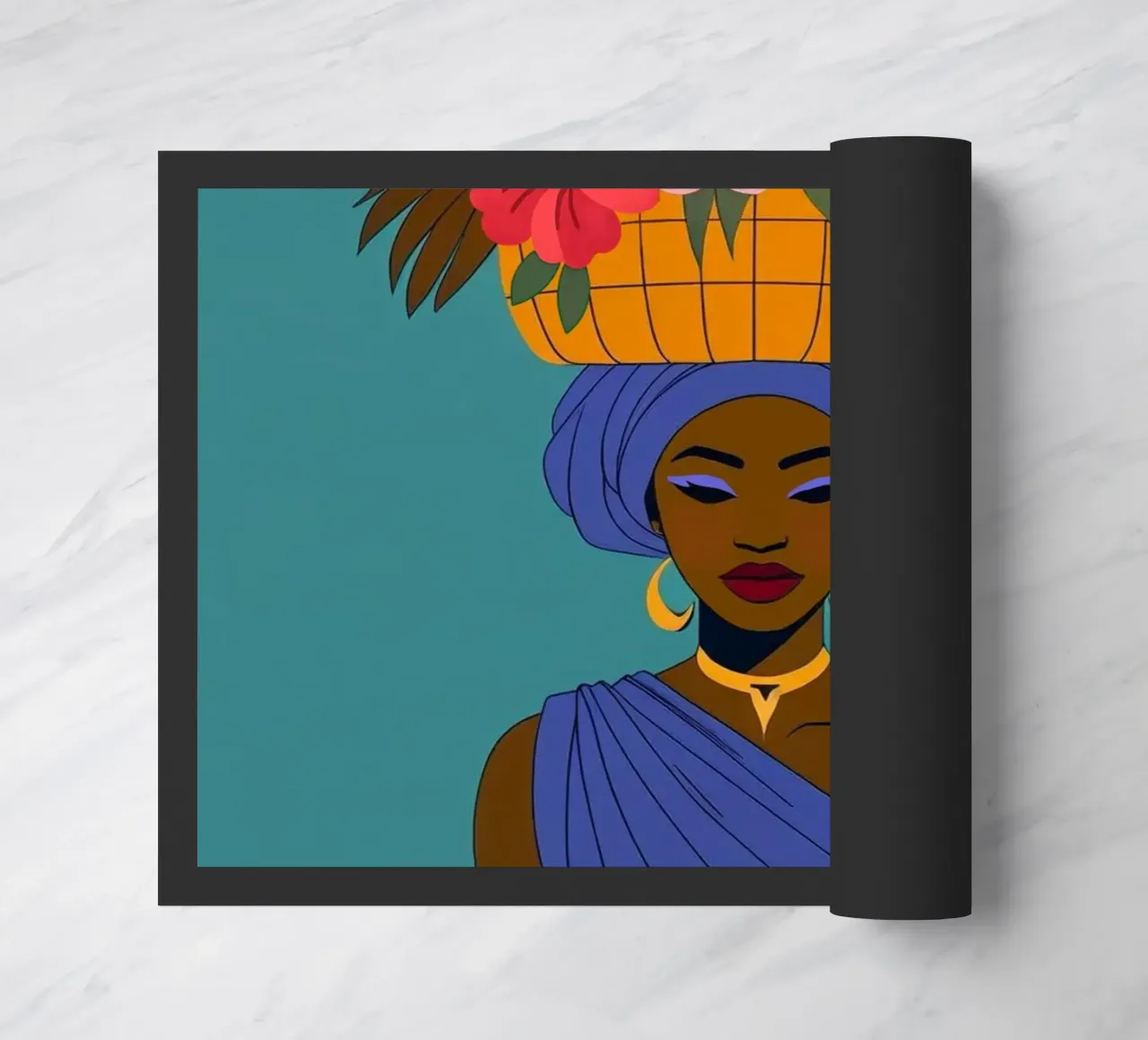 Ragazza africana in fiore zerbino da Taika Tori Art