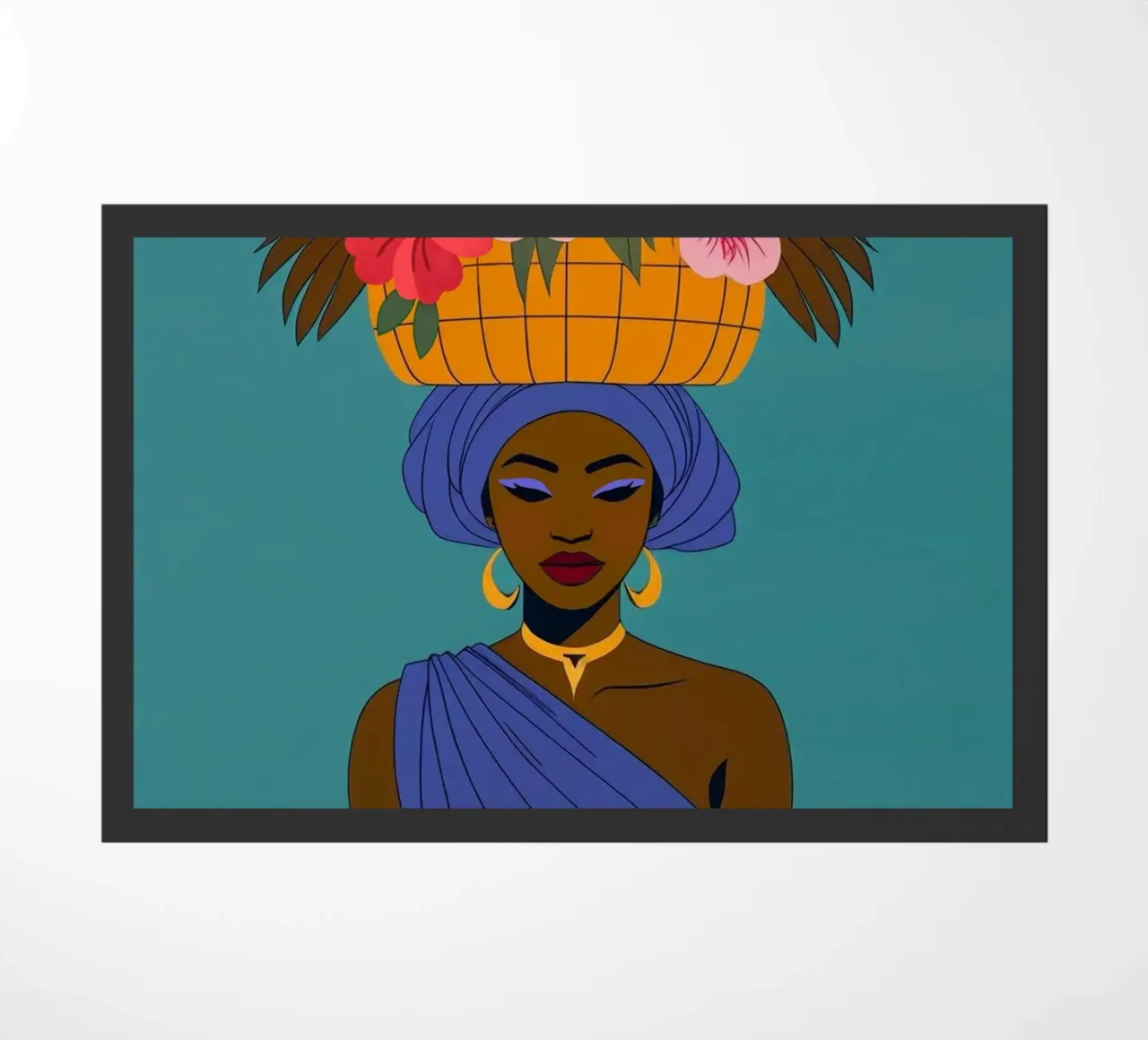 Ragazza africana in fiore zerbino da Taika Tori Art