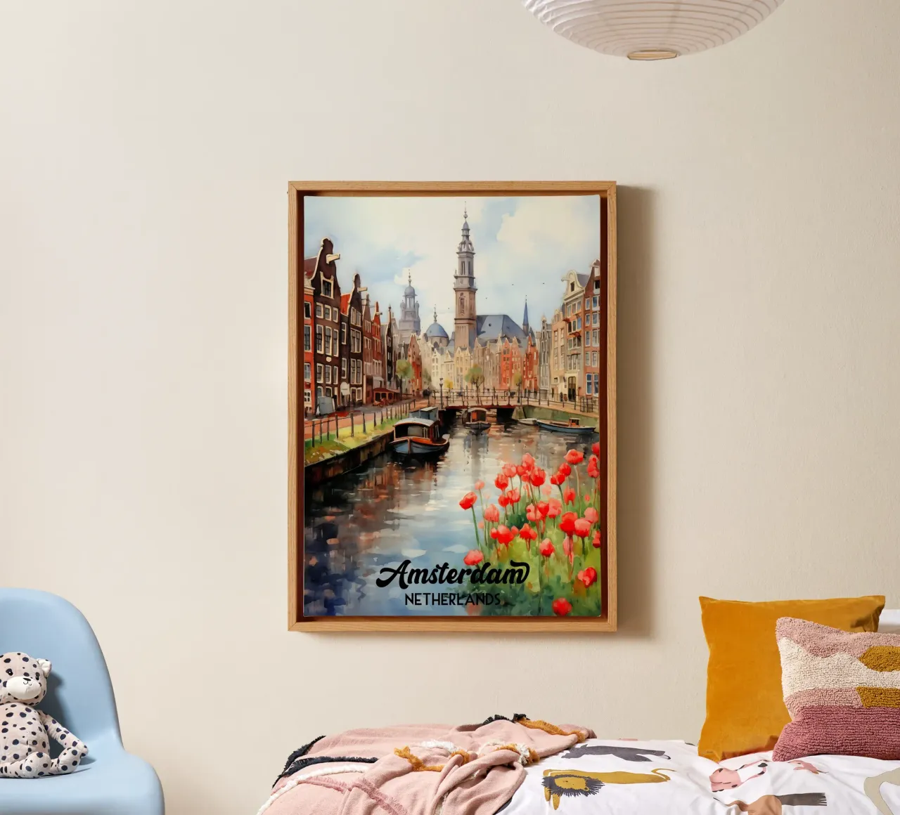 Amsterdam Netherlands canvas with Floater frame by Stellar Creative