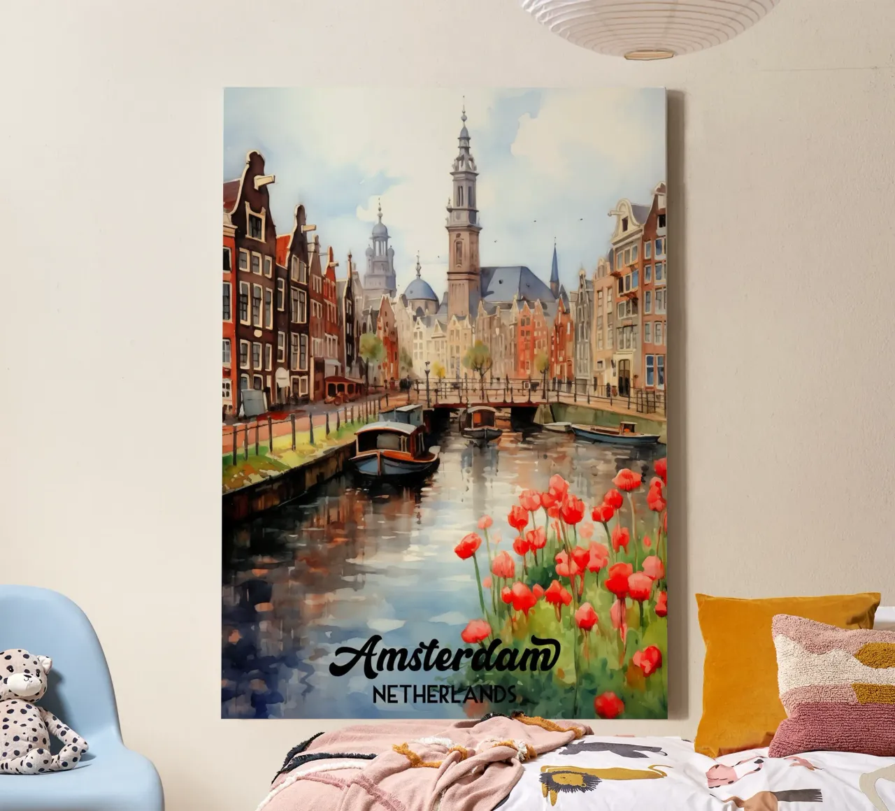 Amsterdam Netherlands canvas with Floater frame by Stellar Creative