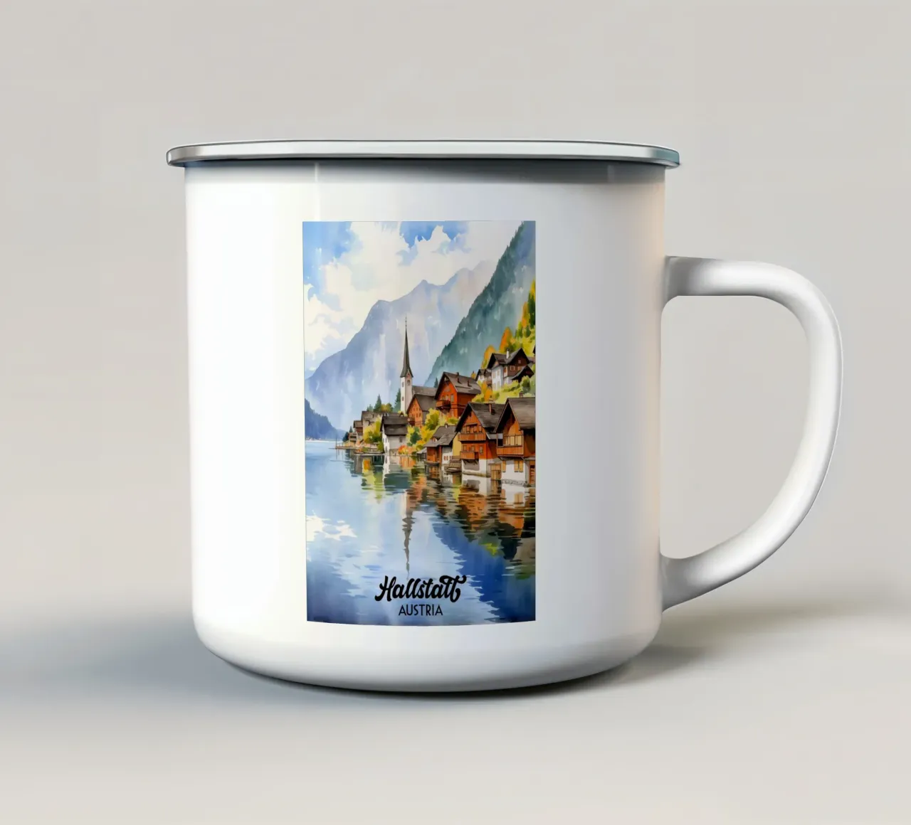 Hallstatt Austria tazza in smalto da Stellar Creative