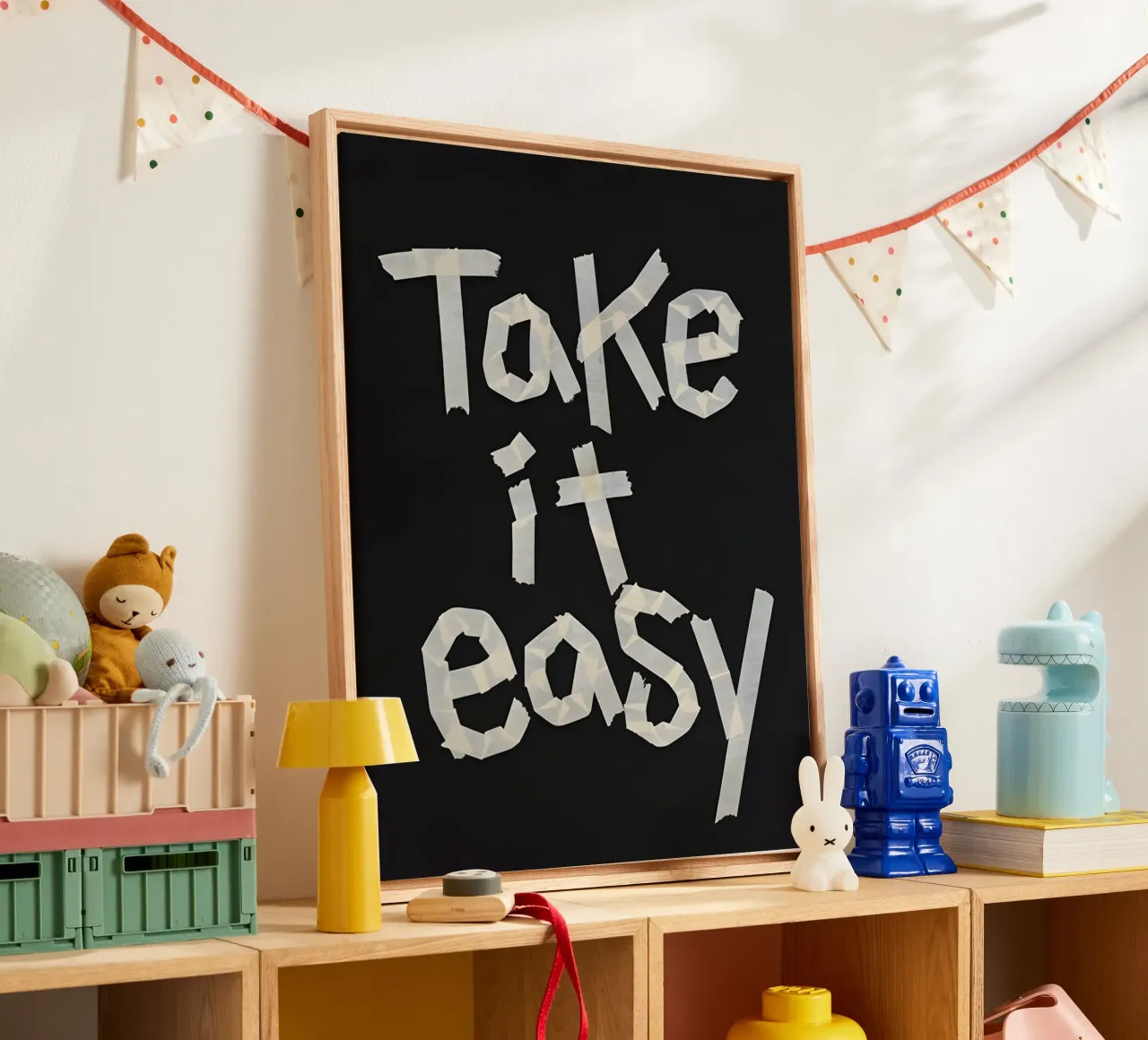 Take it easy tela con Cornice a cassetta da Type & Tape