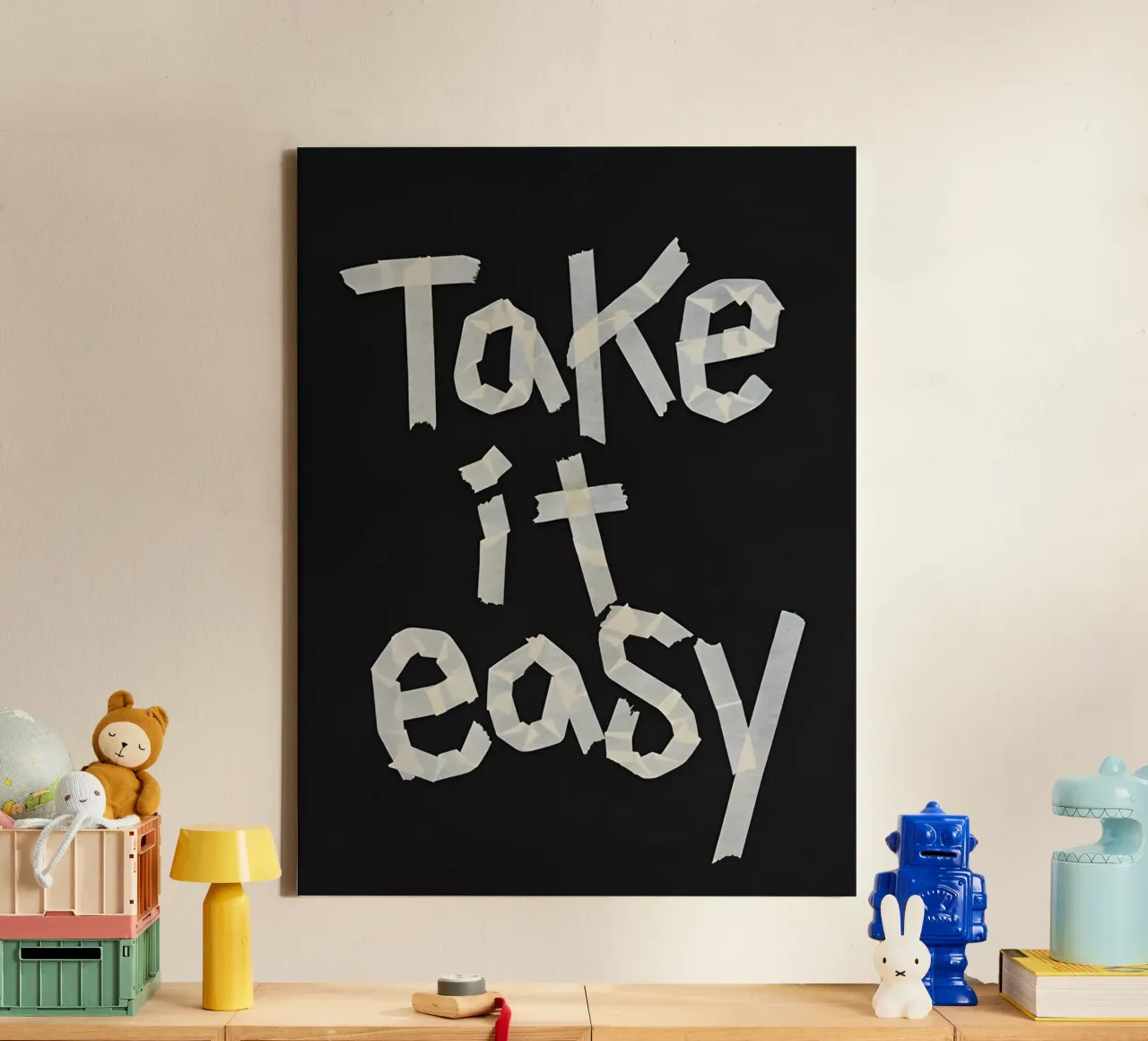 Take it easy tela con Cornice a cassetta da Type & Tape