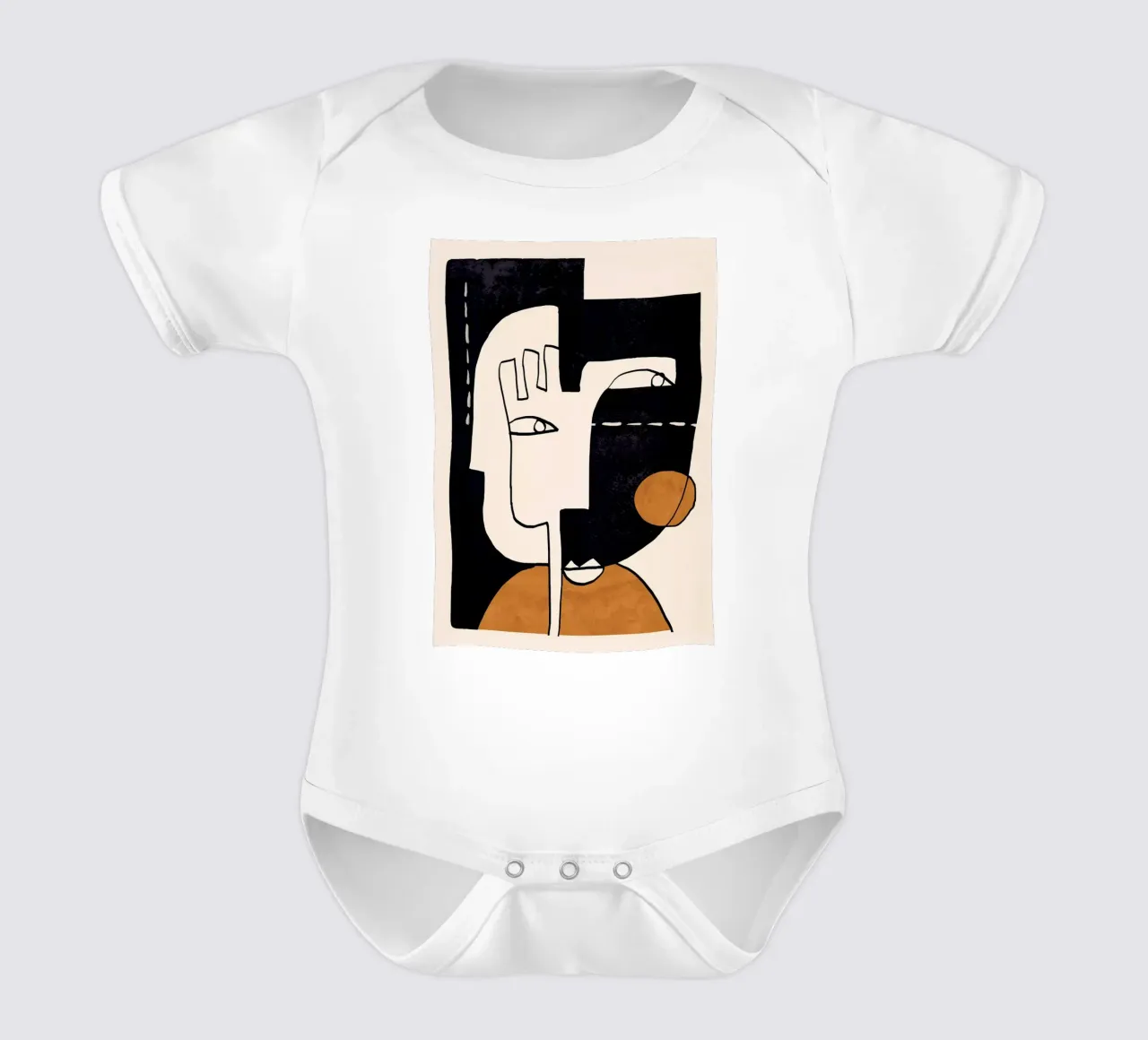 Volto astratto 55 body neonato maniche corte da ThingDesign