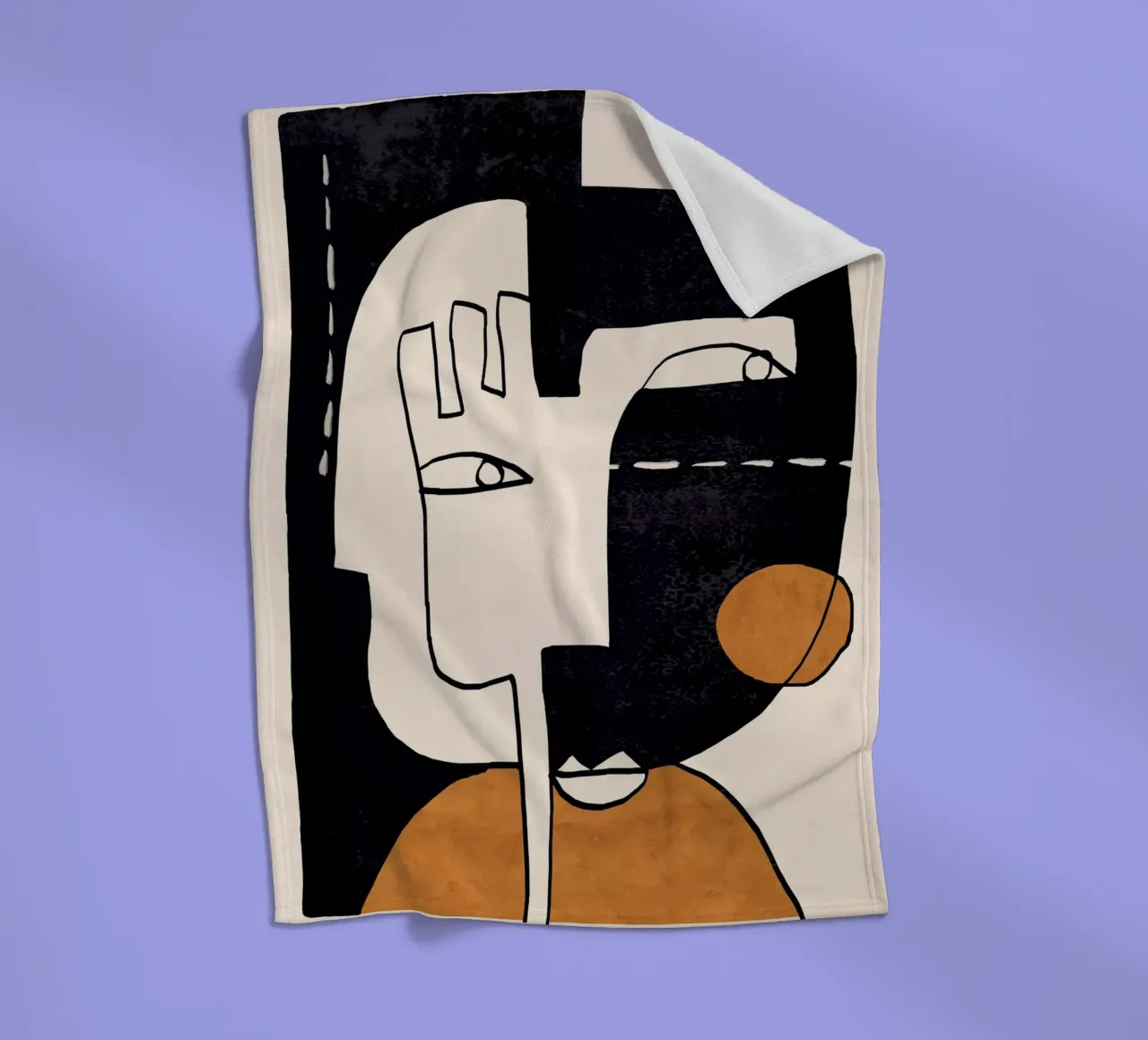 Abstract Face 55 fleece blanket by ThingDesign