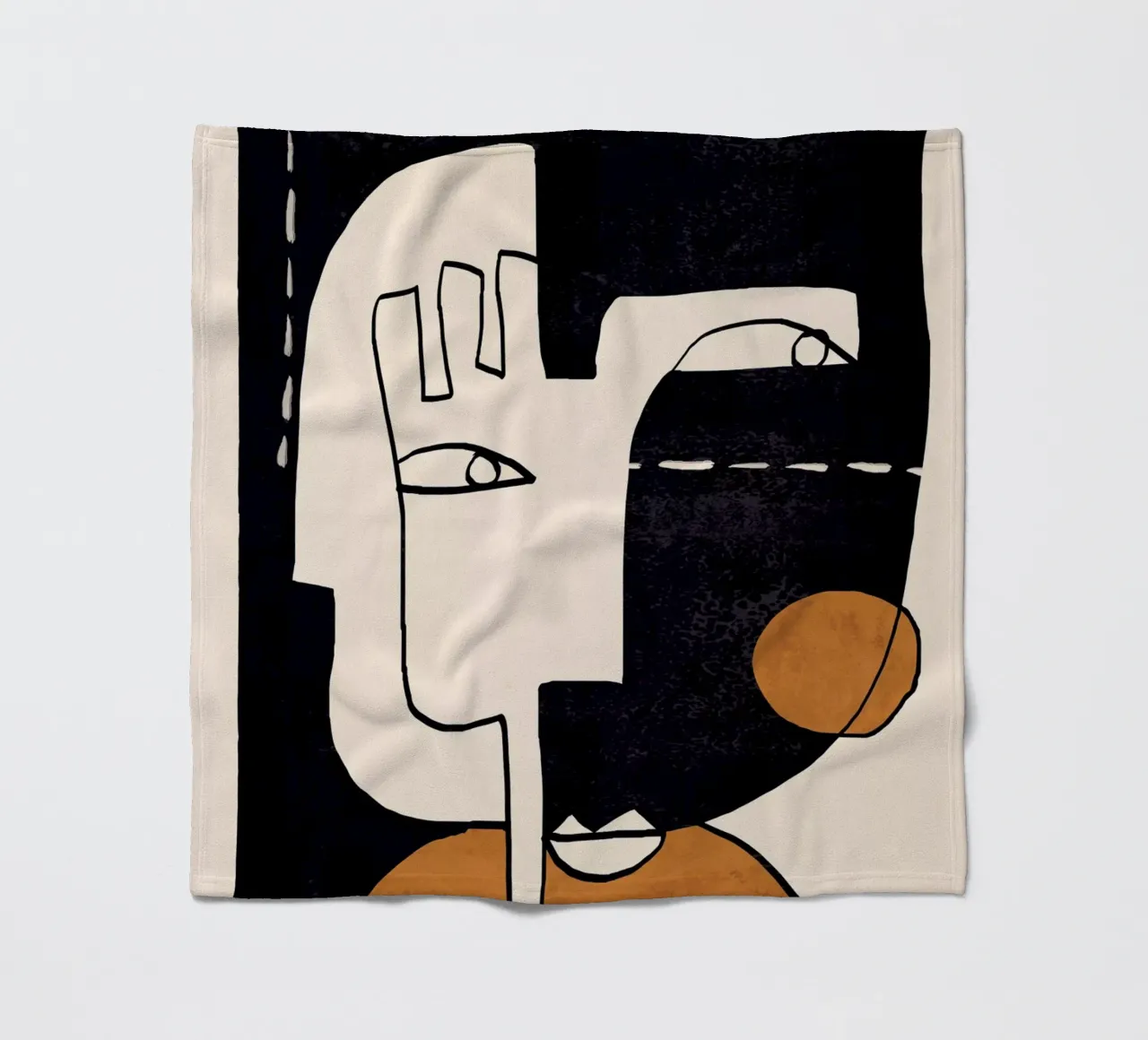 Abstract Face 55 fleece blanket by ThingDesign