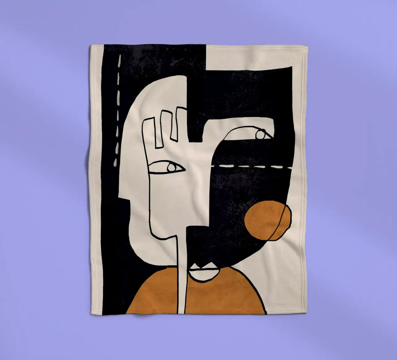 Abstract Face 55 fleece blanket by ThingDesign