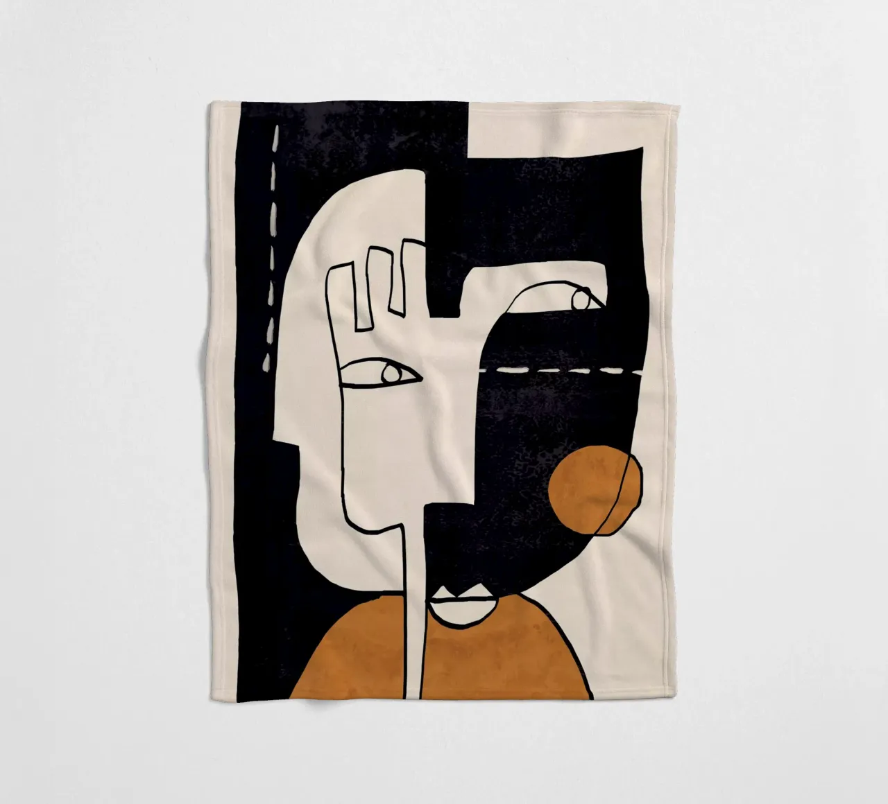 Abstract Face 55 fleece blanket by ThingDesign