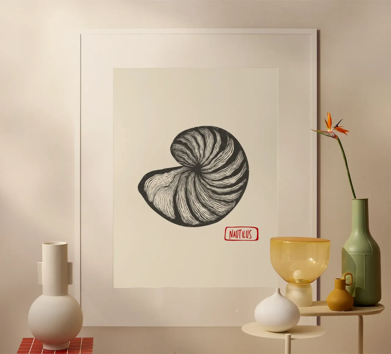 Nautilus poster con telaio in plastica da Indigo Rain