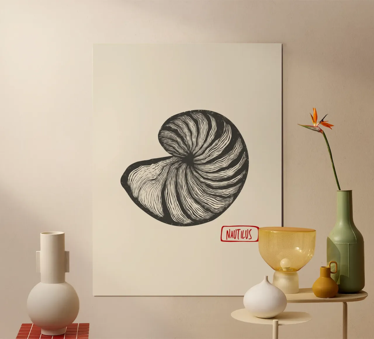 Nautilus poster con telaio in plastica da Indigo Rain