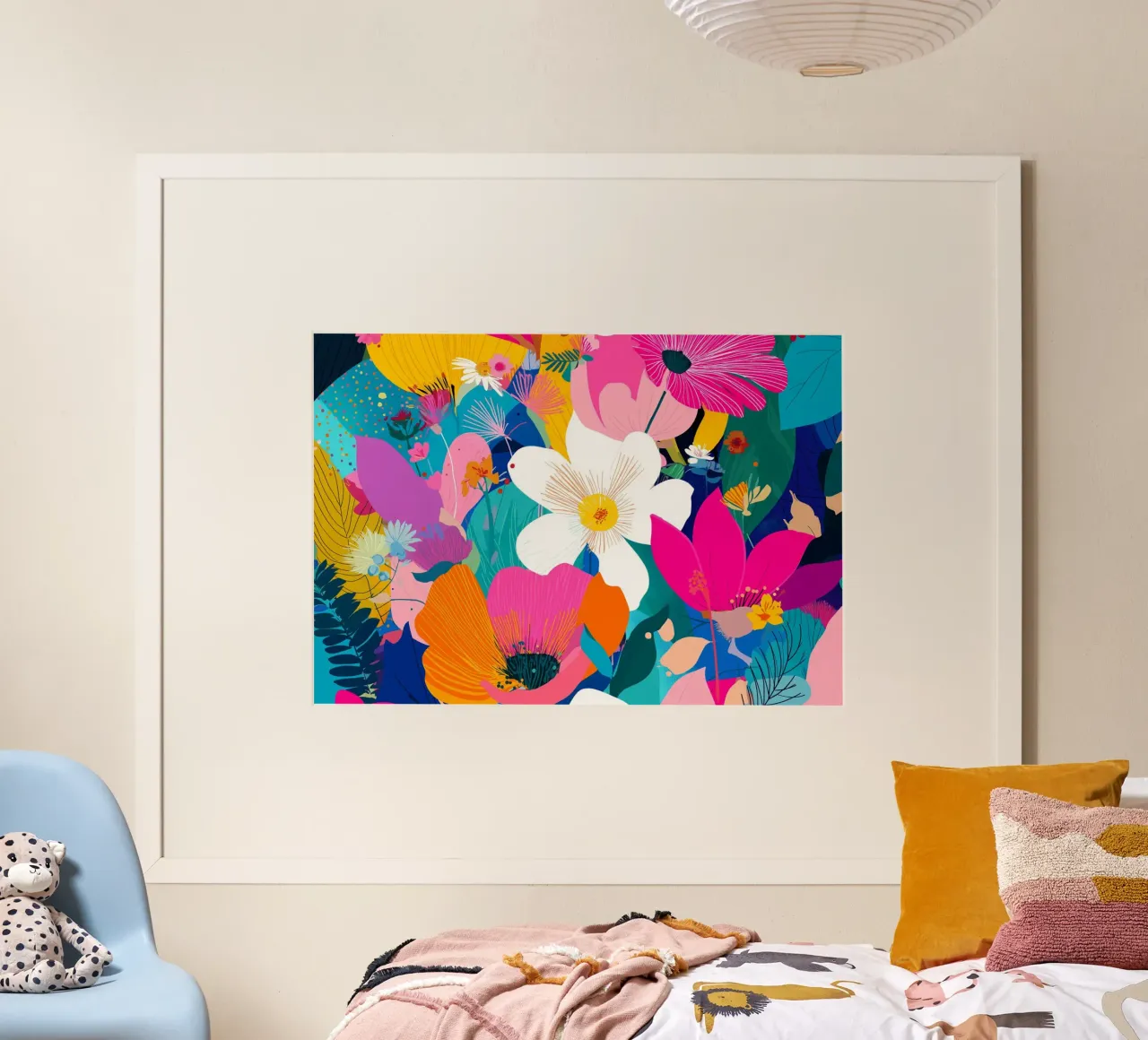 Levendige Botanische Abstracte, Kleurrijke Bloemen Kunst poster van vintagepod