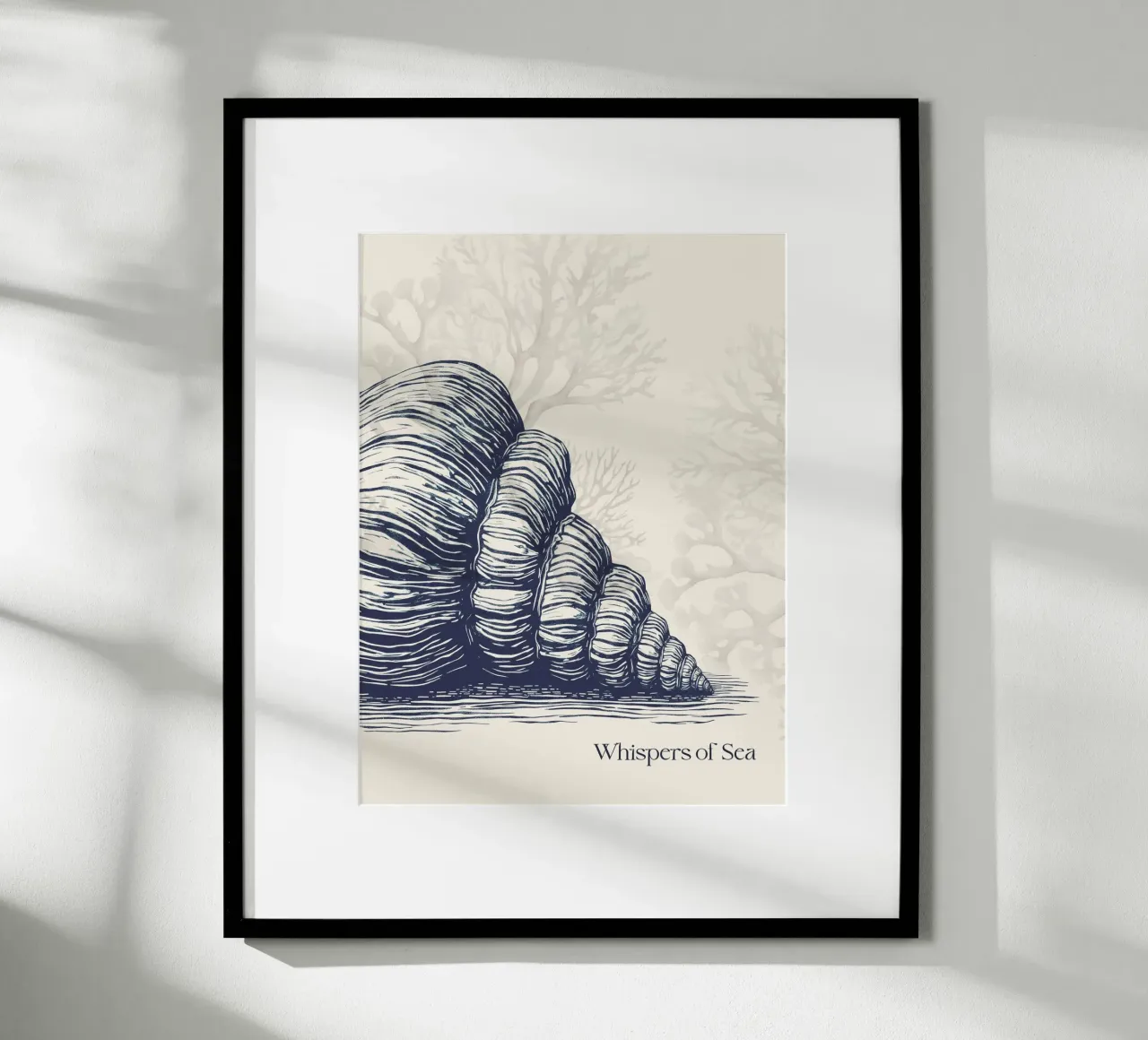 Whispers Of Sea 2 poster con telaio in legno da Indigo Rain