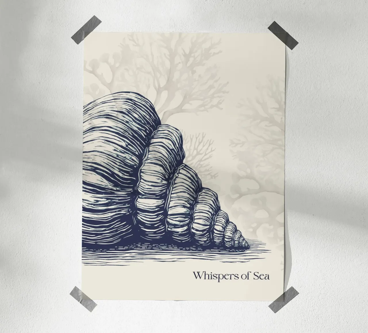 Whispers Of Sea 2 poster con telaio in legno da Indigo Rain
