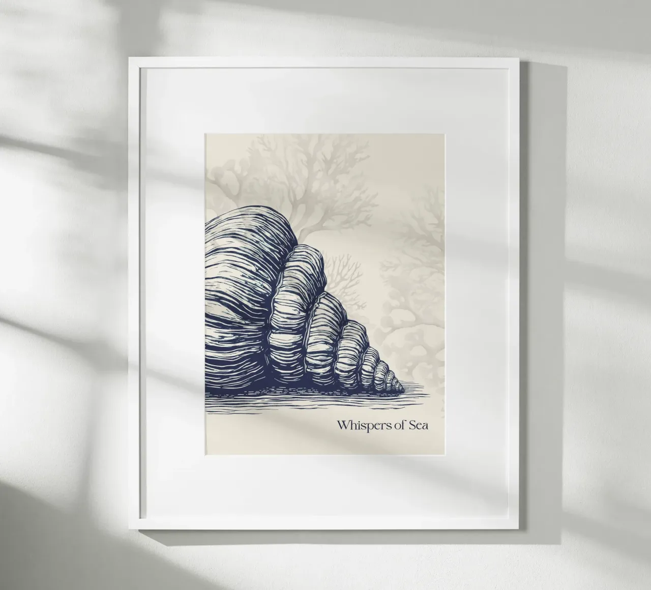 Whispers Of Sea 2 poster con telaio in legno da Indigo Rain
