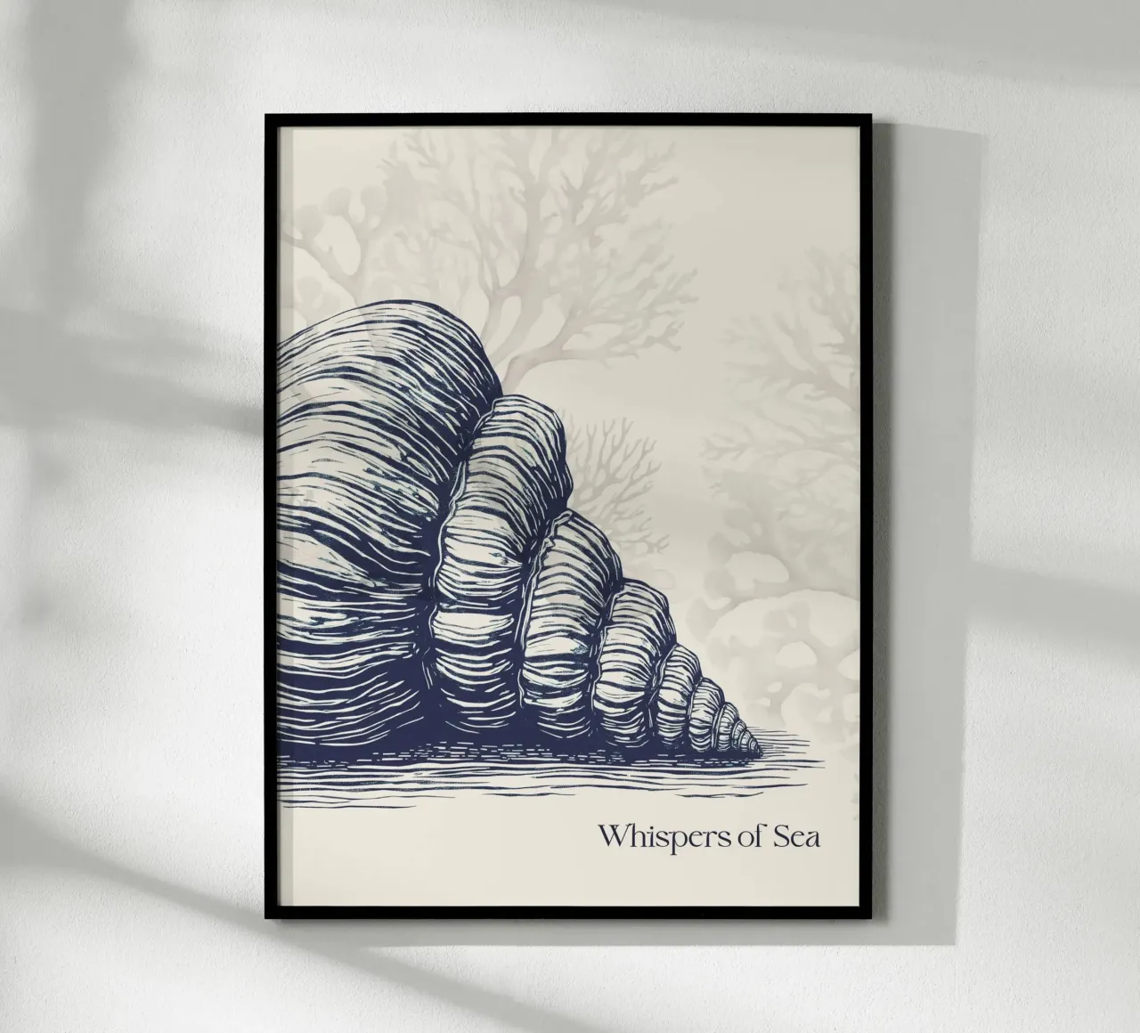 Whispers Of Sea 2 poster con telaio in legno da Indigo Rain