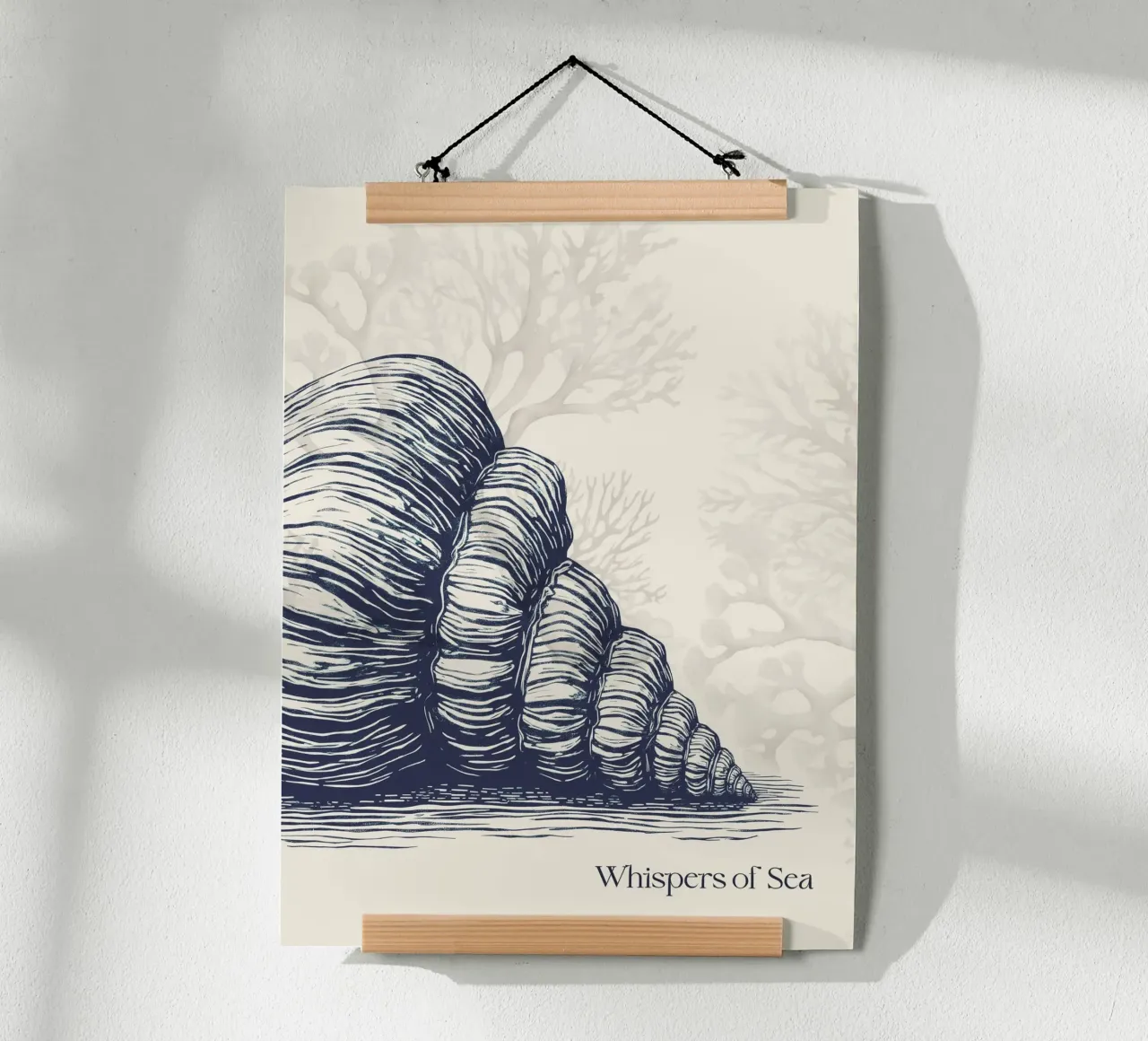 Whispers Of Sea 2 poster con telaio in legno da Indigo Rain