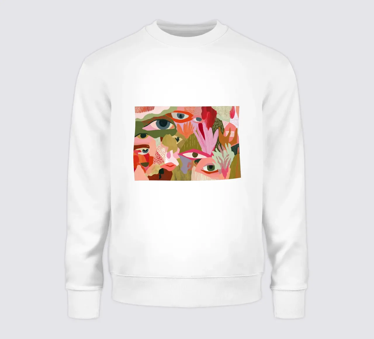 Abstract Faces, Vibrant Pop Art Print sudadera de vintagepod