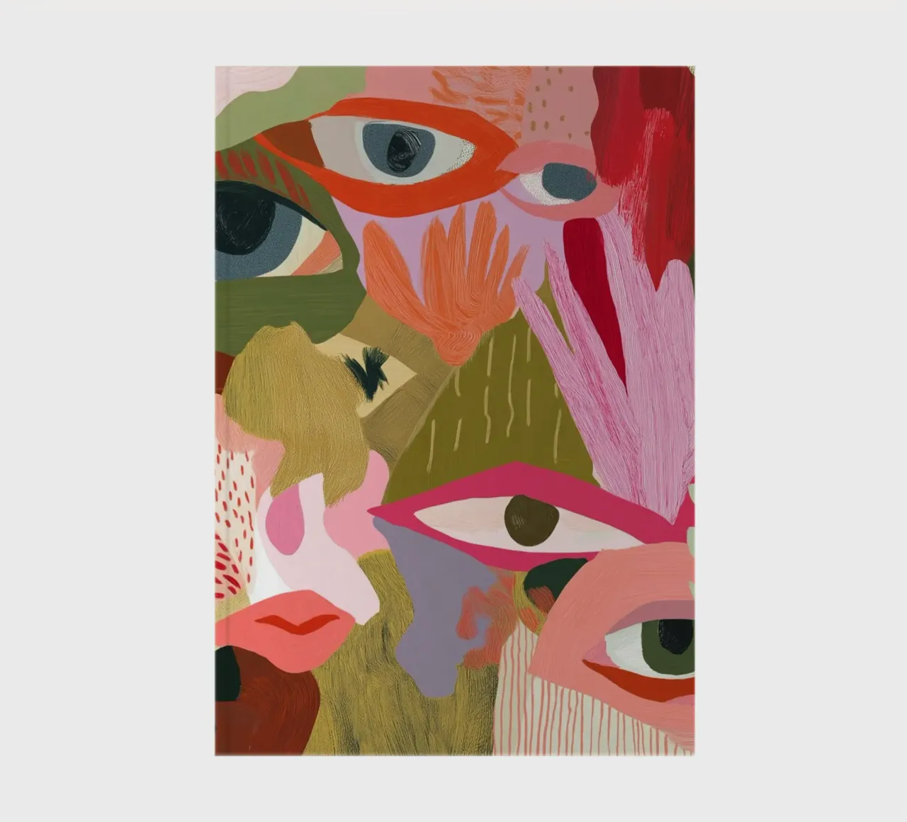 Abstract Faces, Vibrant Pop Art Print notebook by vintagepod
