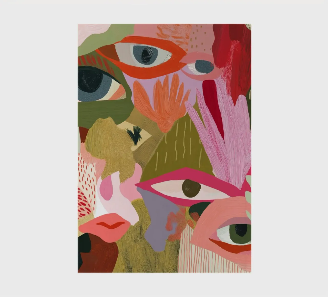 Abstract Faces, Vibrant Pop Art Print notebook by vintagepod