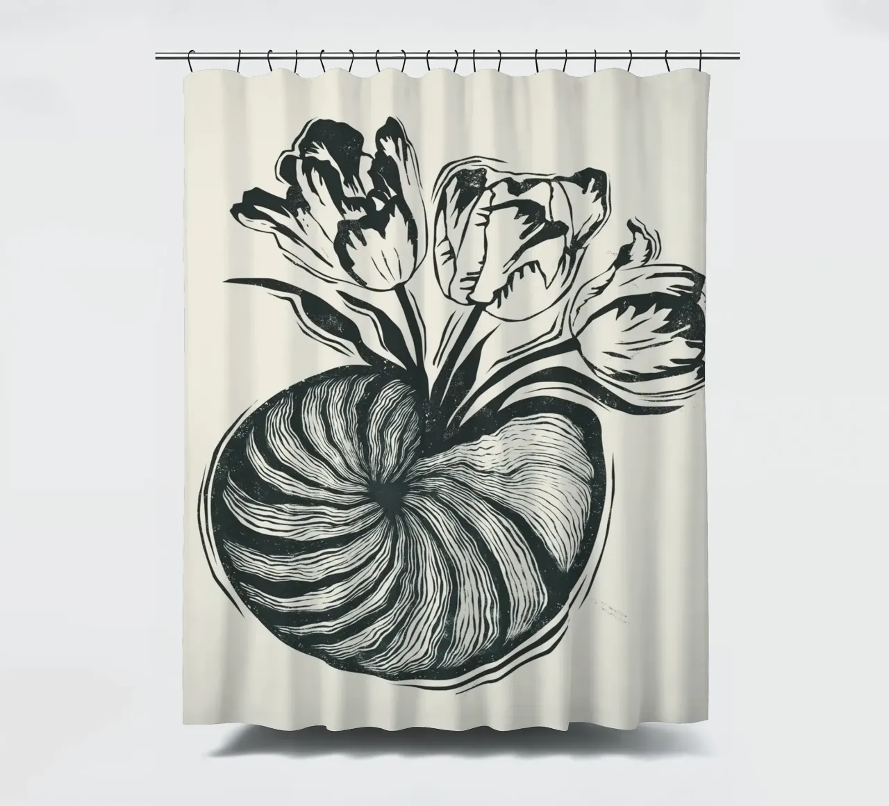 Nautilus & Tulips tenda da doccia da Indigo Rain